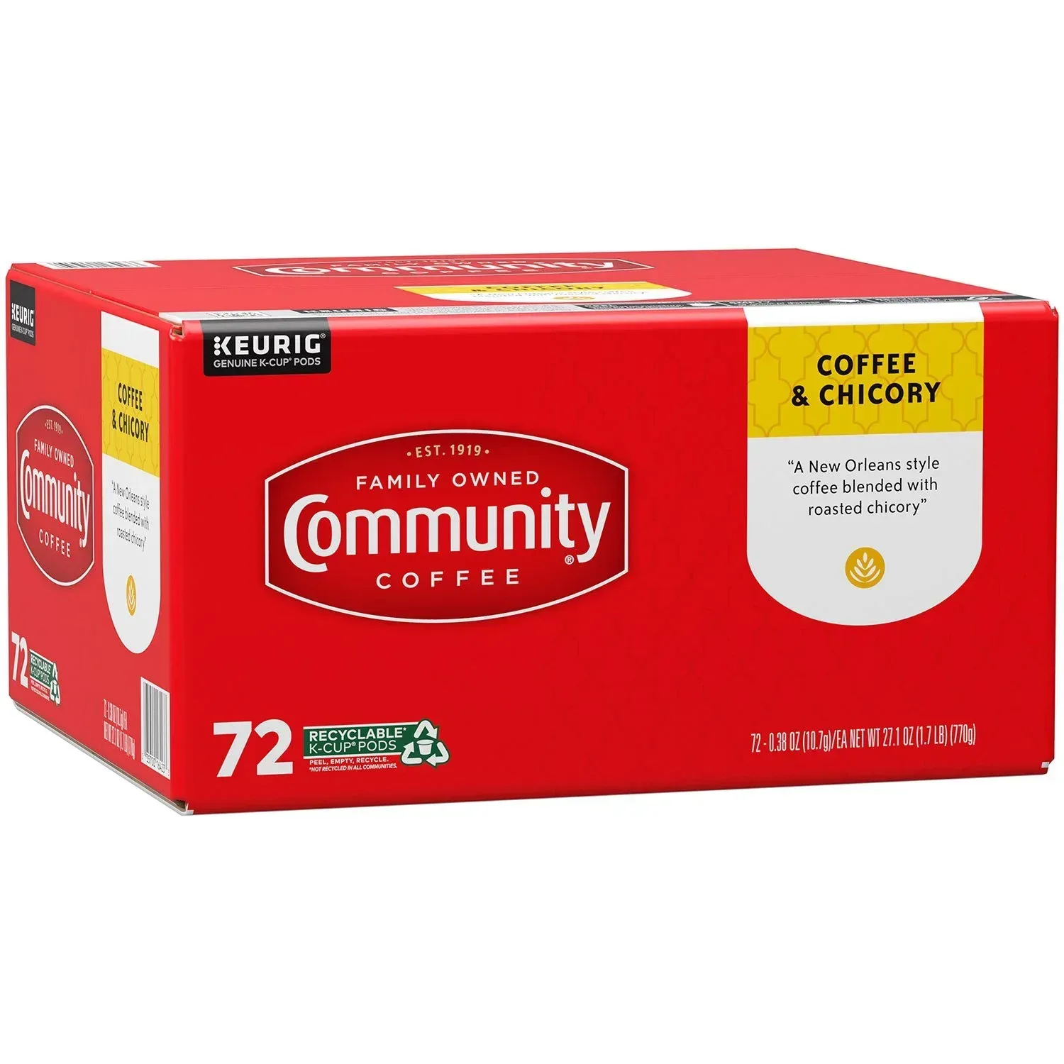Community Coffee Coffee and Chicory Medium-Dark Roast Single Serve 72 ct. - Image 5