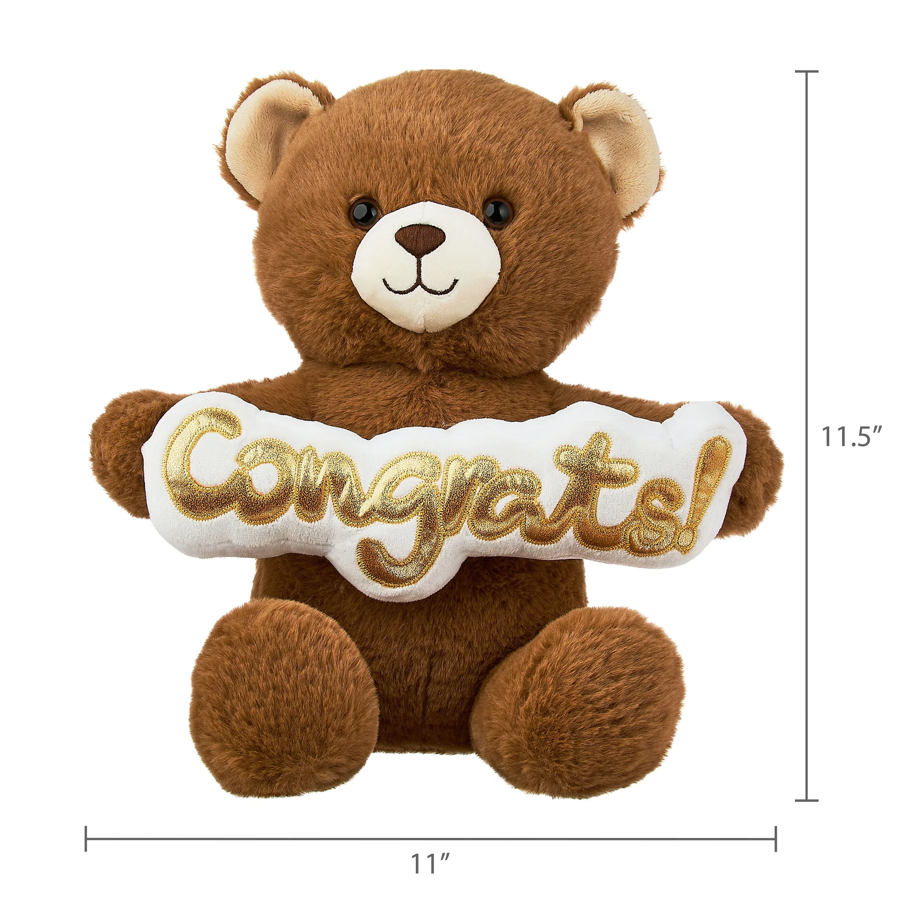 Congrats Gift Card Holder Bear Plush, Tan, 10.5", by Way To Celebrate - Image 4