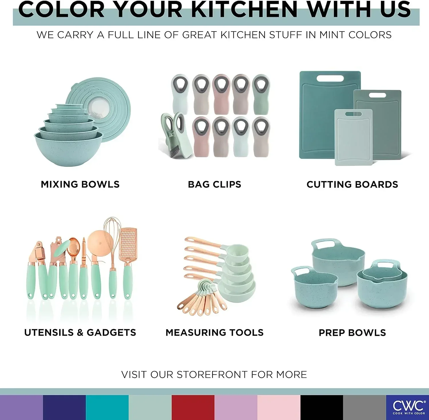 COOK WITH COLOR Meal Prep Containers Wide Mixing Bowls Food Storage Containers with Lids - Image 48