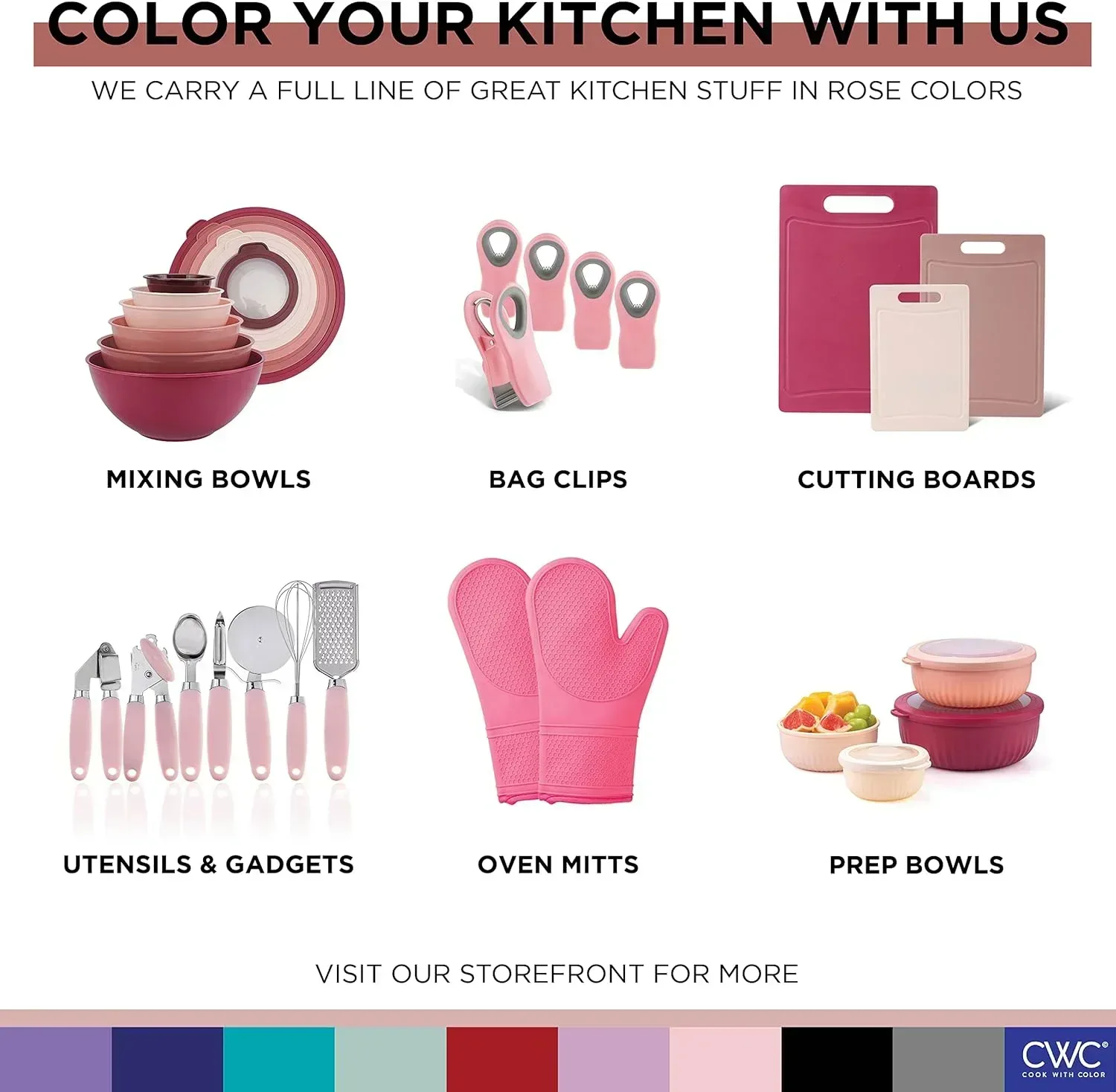 COOK WITH COLOR Meal Prep Containers Wide Mixing Bowls Food Storage Containers with Lid - Image 24