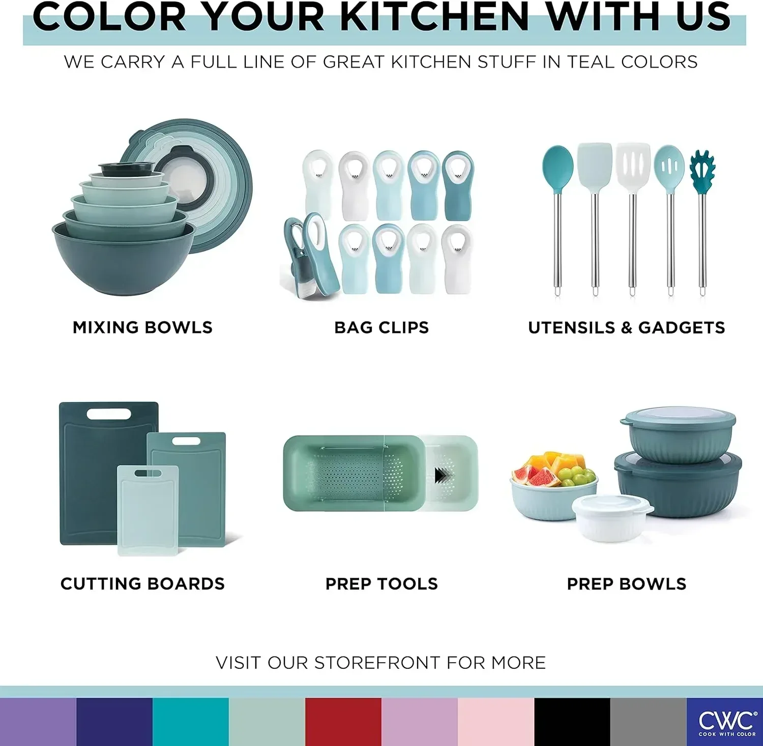 COOK WITH COLOR Meal Prep Containers Wide Mixing Bowls Food Storage Containers with Lid - Image 35
