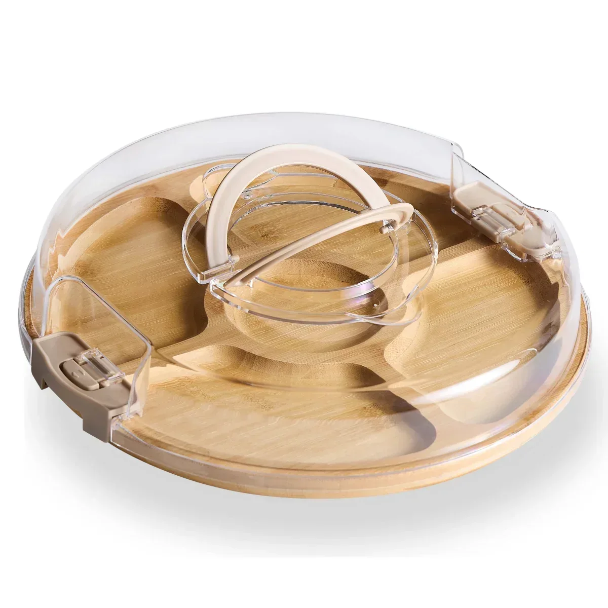 Cook With Color Rectangular Bamboo Cutting Board with Locking Lid, Dual-Function Charcuterie & Serving Board - Image 8