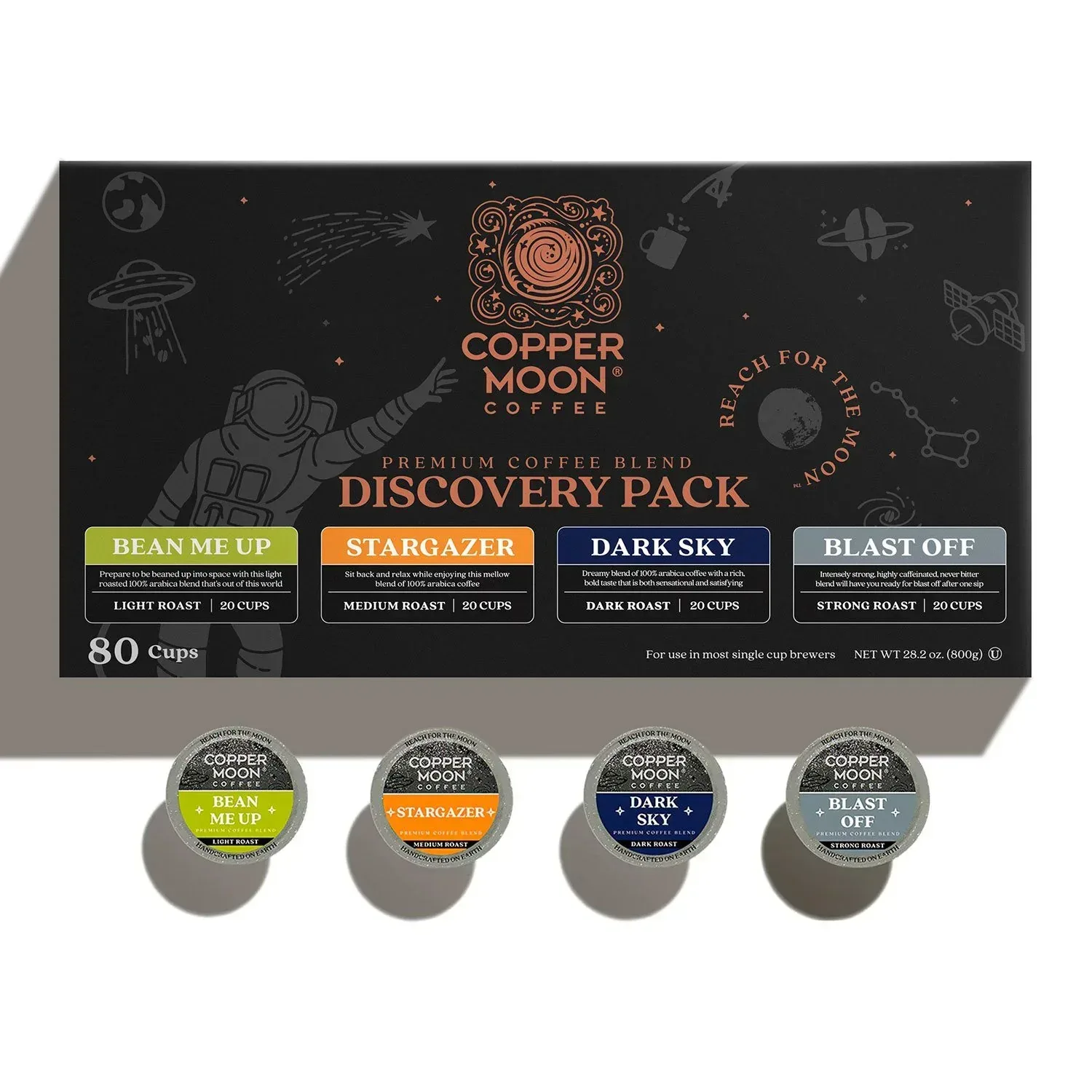 Copper Moon Coffee Variety Roast Coffee Pods, Discovery Pack, 80 ct. - Image 2
