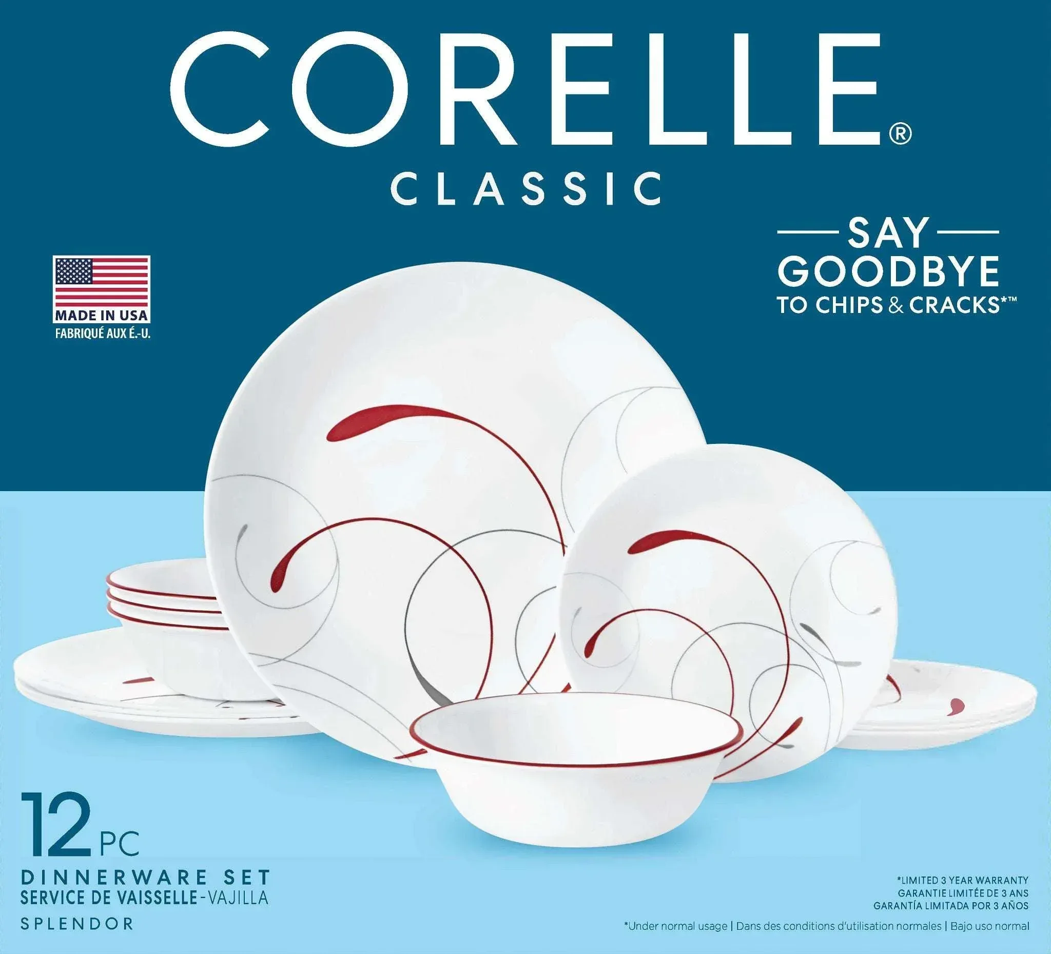 Corelle Splendor 12-Piece Glass Dinnerware Set (Service for 4) - Image 11