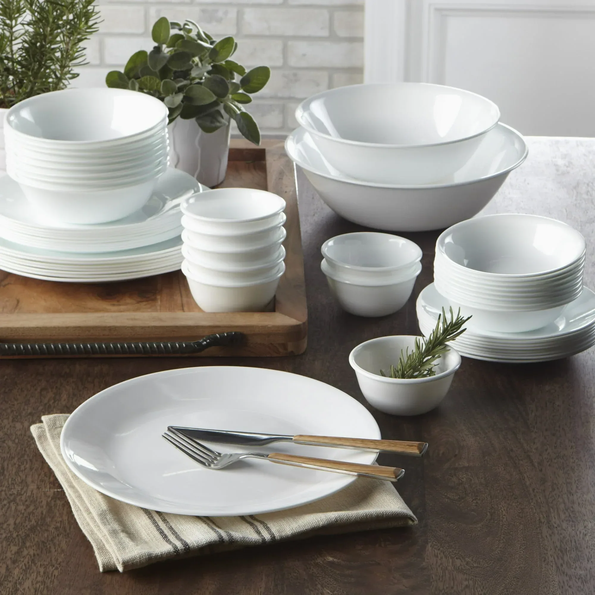 Corelle Winter Frost White 12-Piece Glass Dinnerware Set (Service for 4) - Image 2