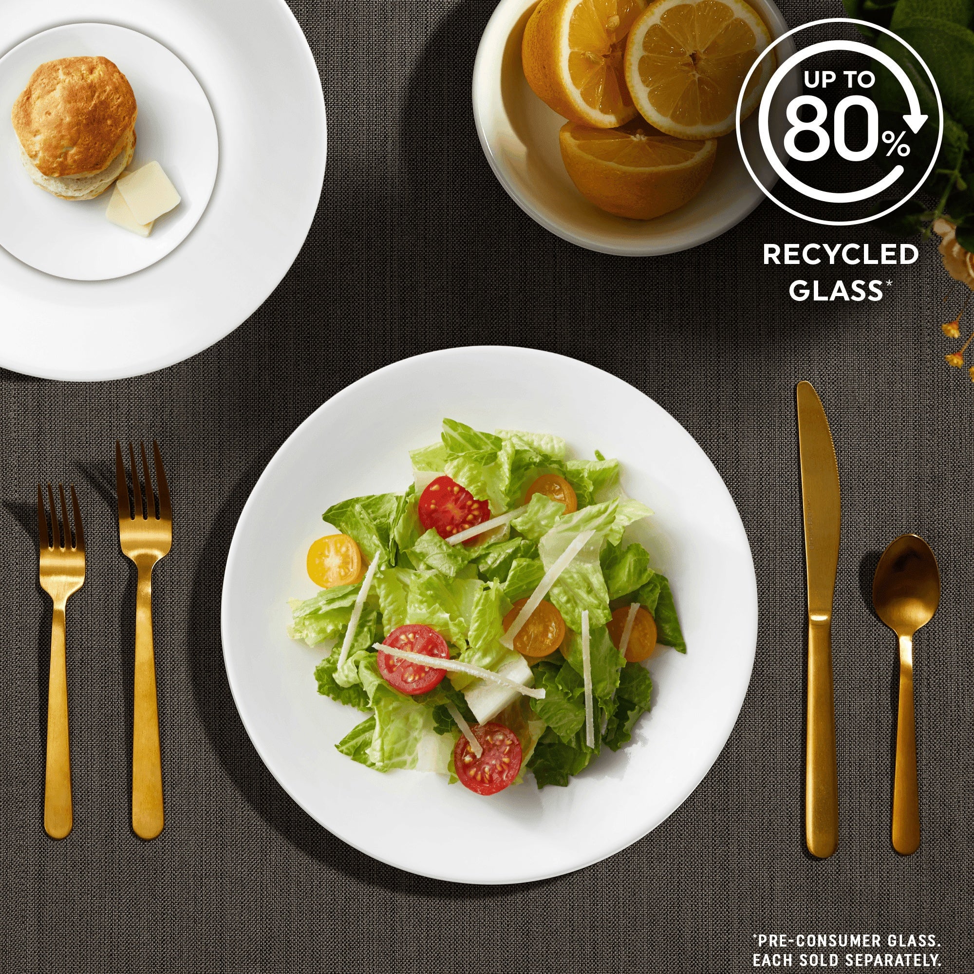 Corelle Winter Frost White 8.5" Glass Salad Plate (Set of 6) - Image 3
