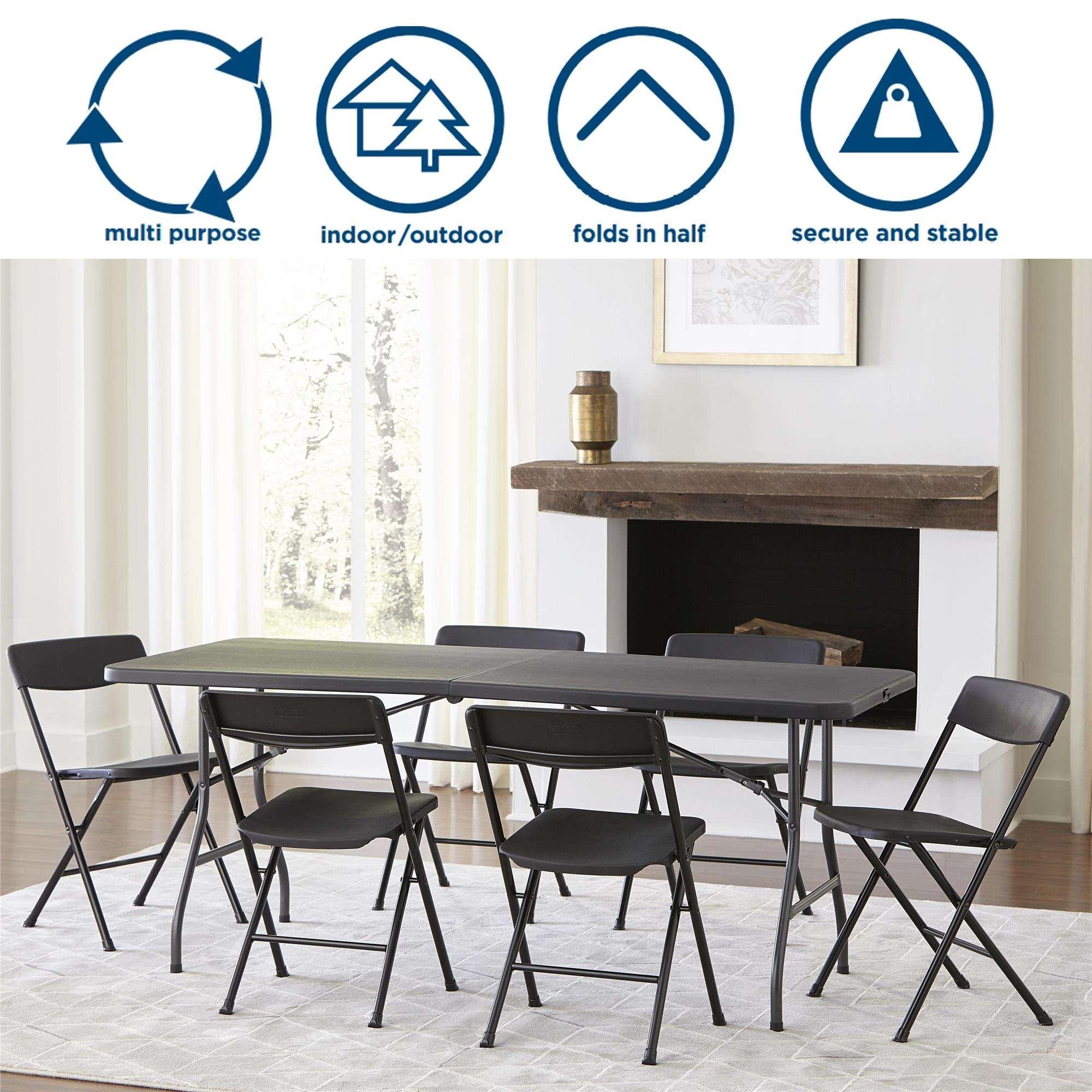 Cosco 6 Foot Premium Folding Table, Black - Image 6