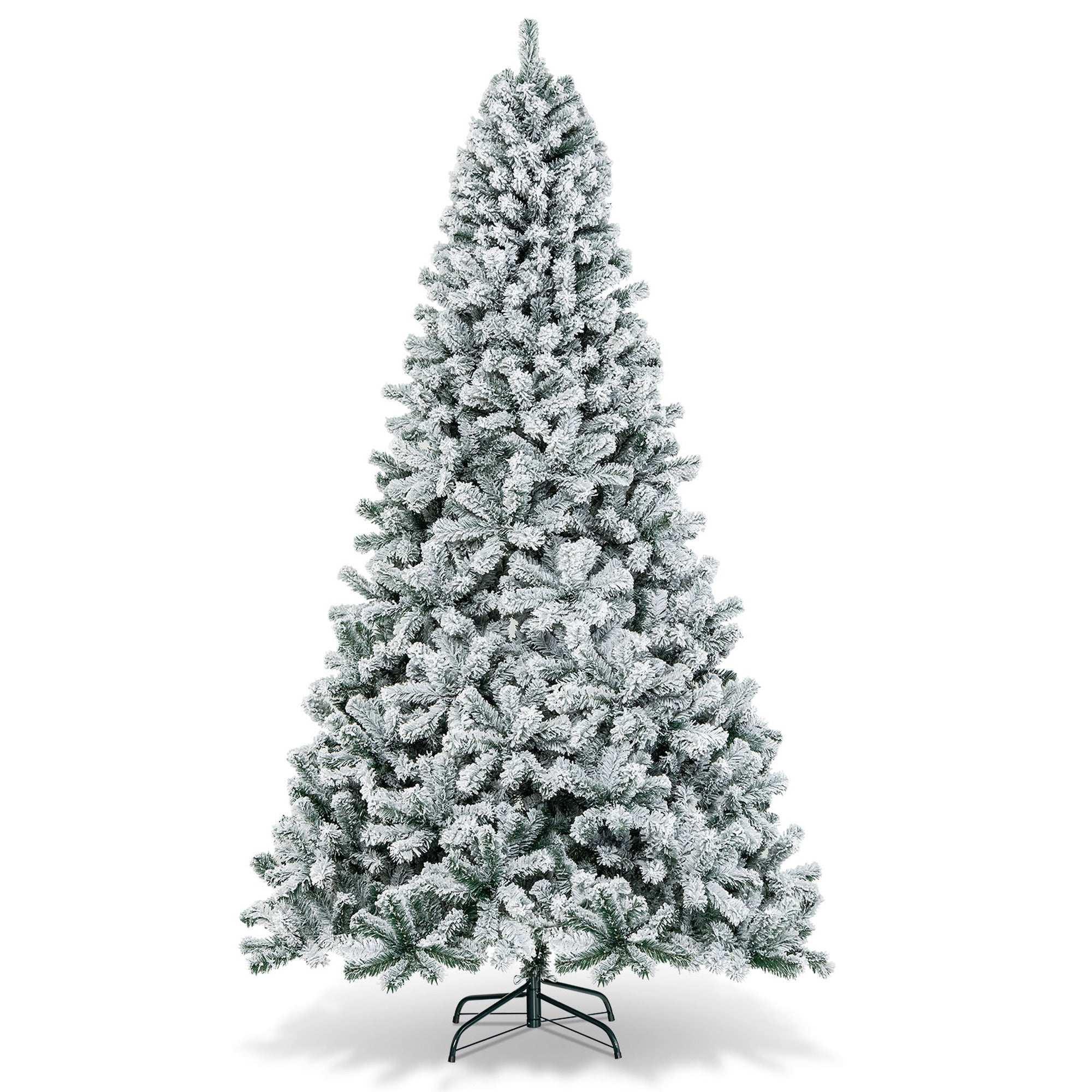 Costway CM22067 6 ft. Unlit Premium Snow Flocked Hinged Artificial Christmas Tree - Image 11