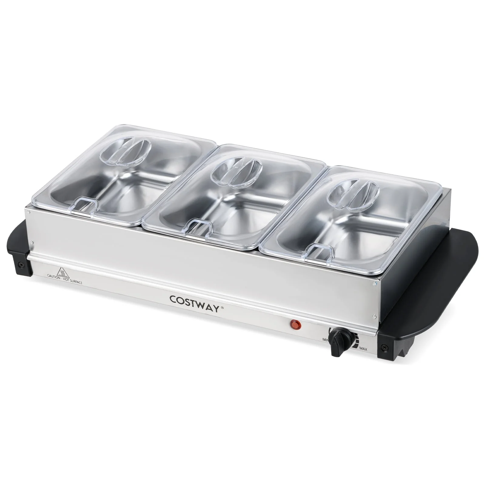 Costway Electric Buffet Server Food Warmer with 3 Removable Trays Adjustable Tempered - Image 11