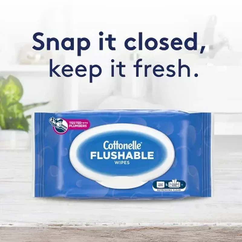 Cottonelle Flushable Wet Wipes, 12 Flip-Top Packs (42 Wipes/Pk., 12 Pk.) - Image 6