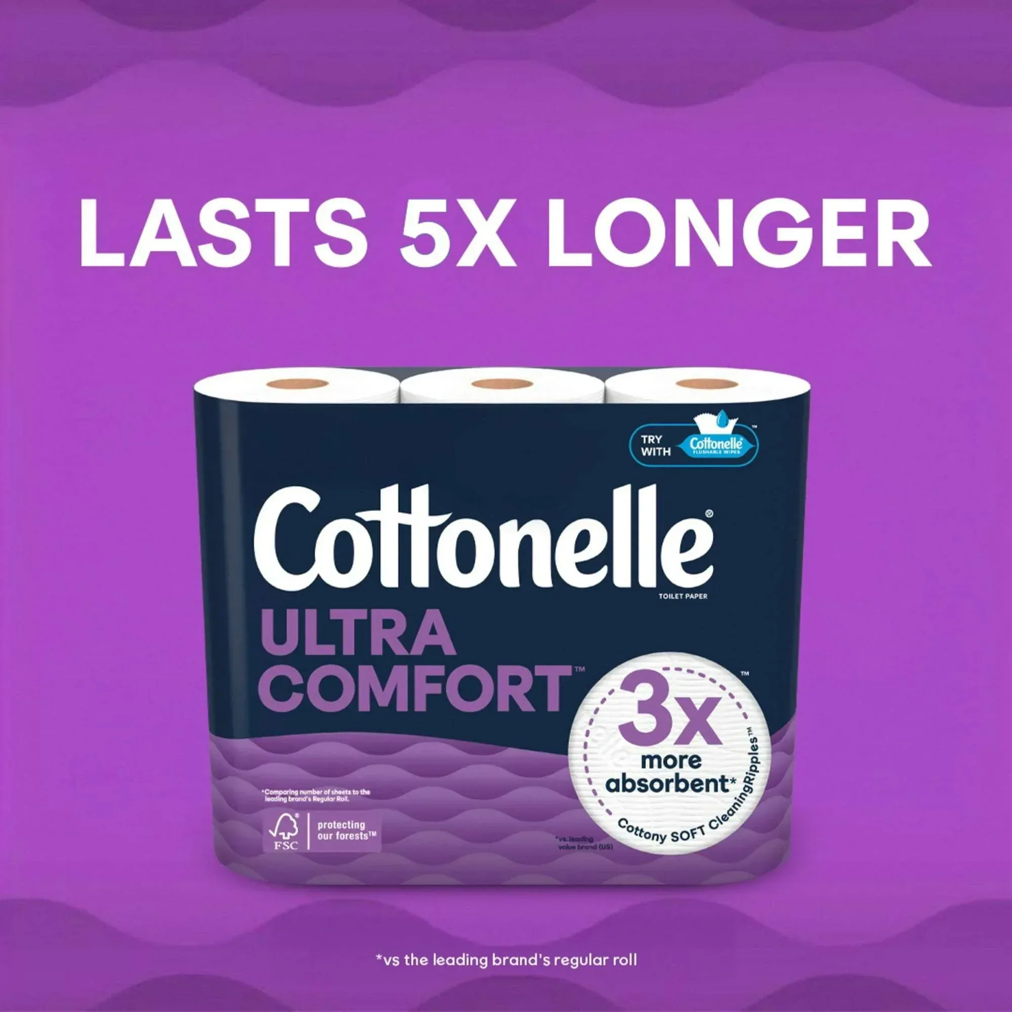 Cottonelle Ultra Comfort Toilet Paper, Soft Toilet Tissue, 12 Mega Rolls - Image 4