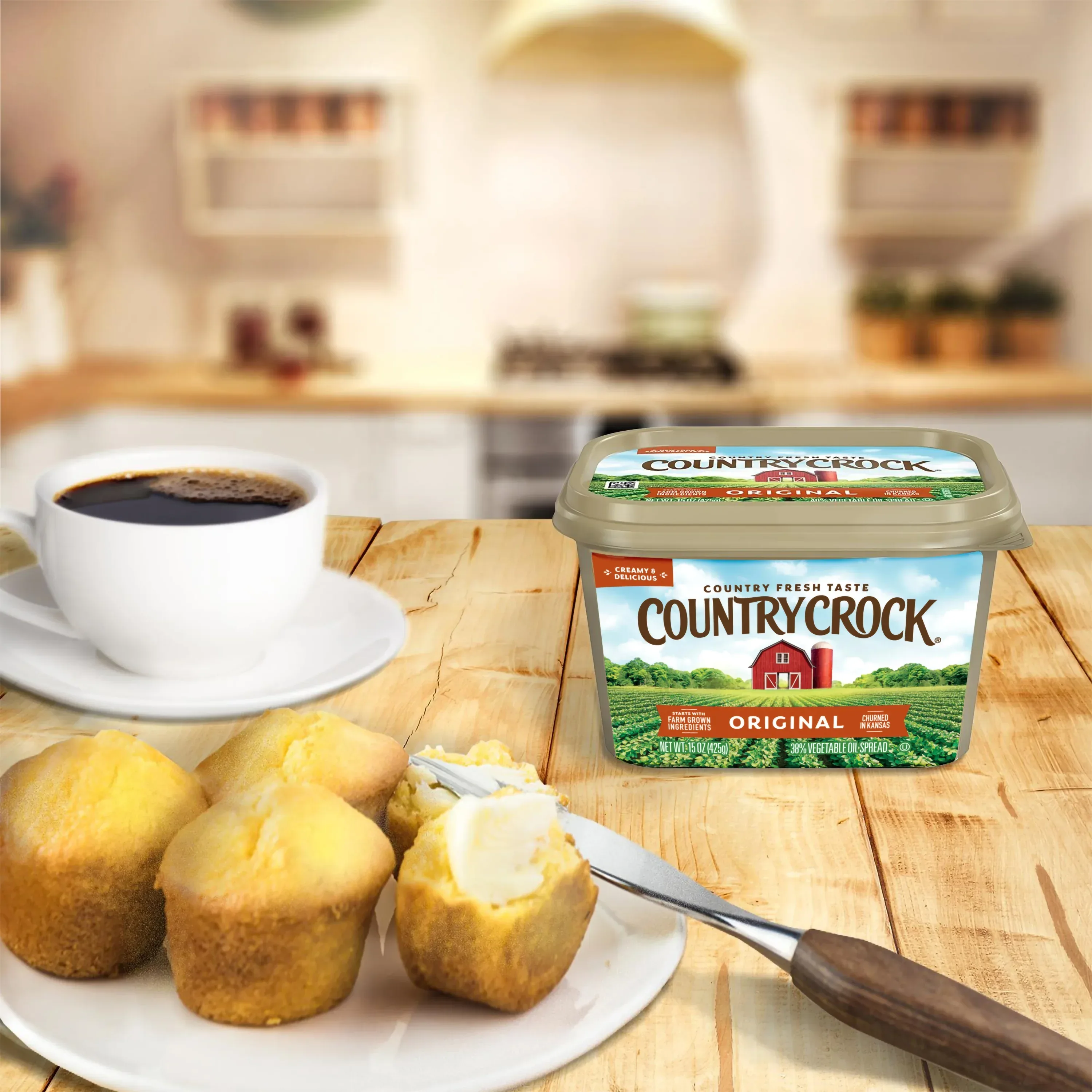Country Crock Original Buttery Spread, 15 oz Tub (Refrigerated) - Image 3