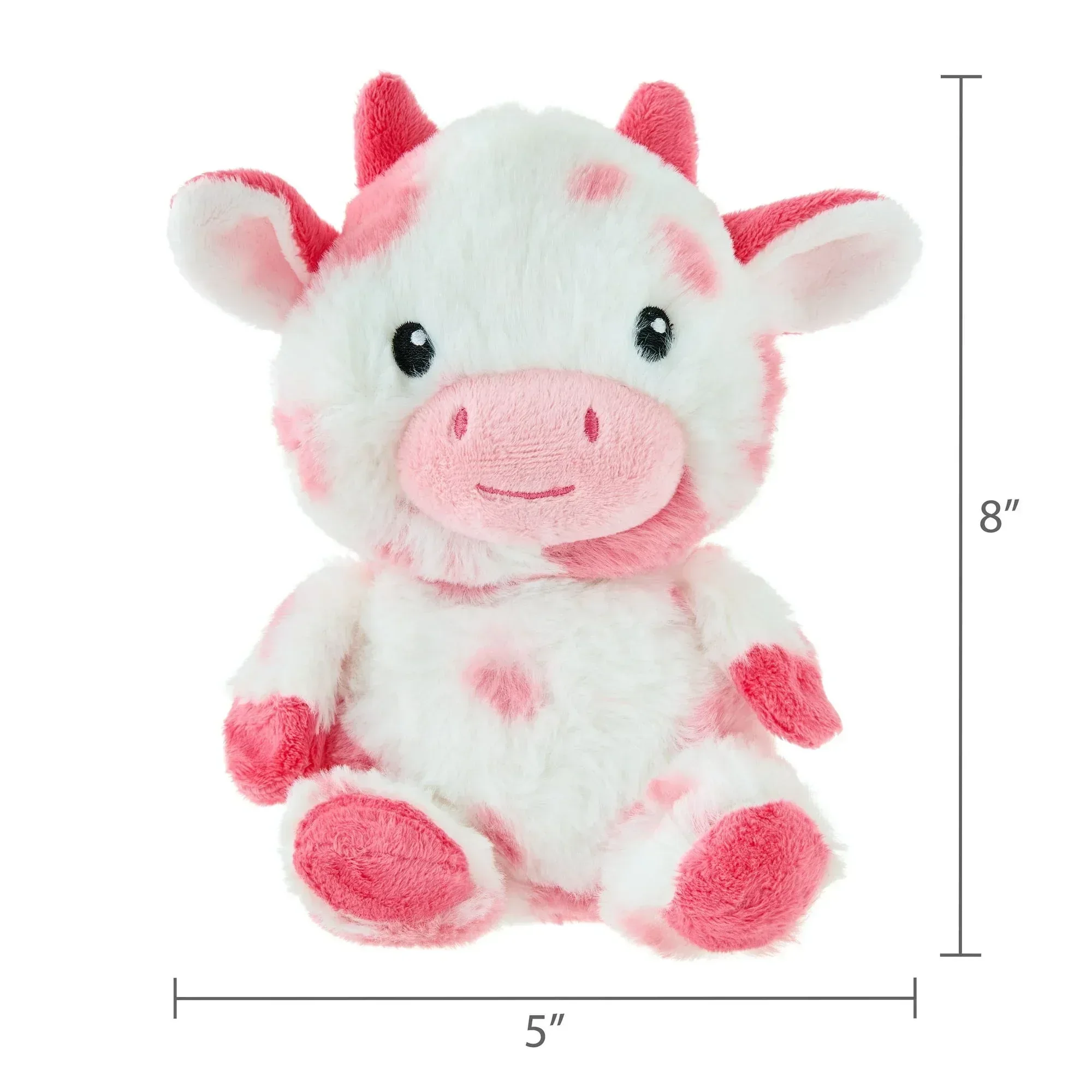Cow Plush, Pink and White, 8", Valentine's Day by Way To Celebrate - Image 2