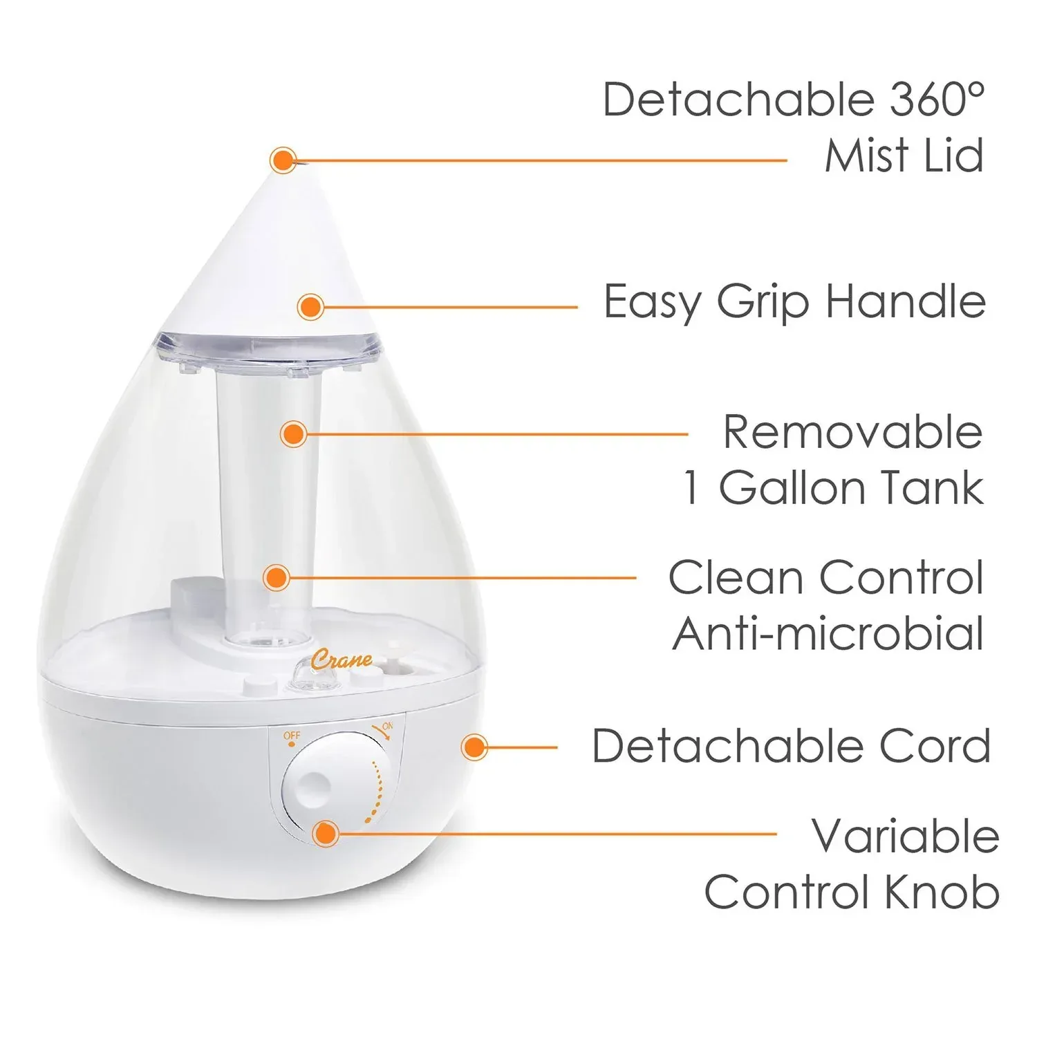 Crane Drop Ultrasonic Cool Mist Humidifier - Image 3