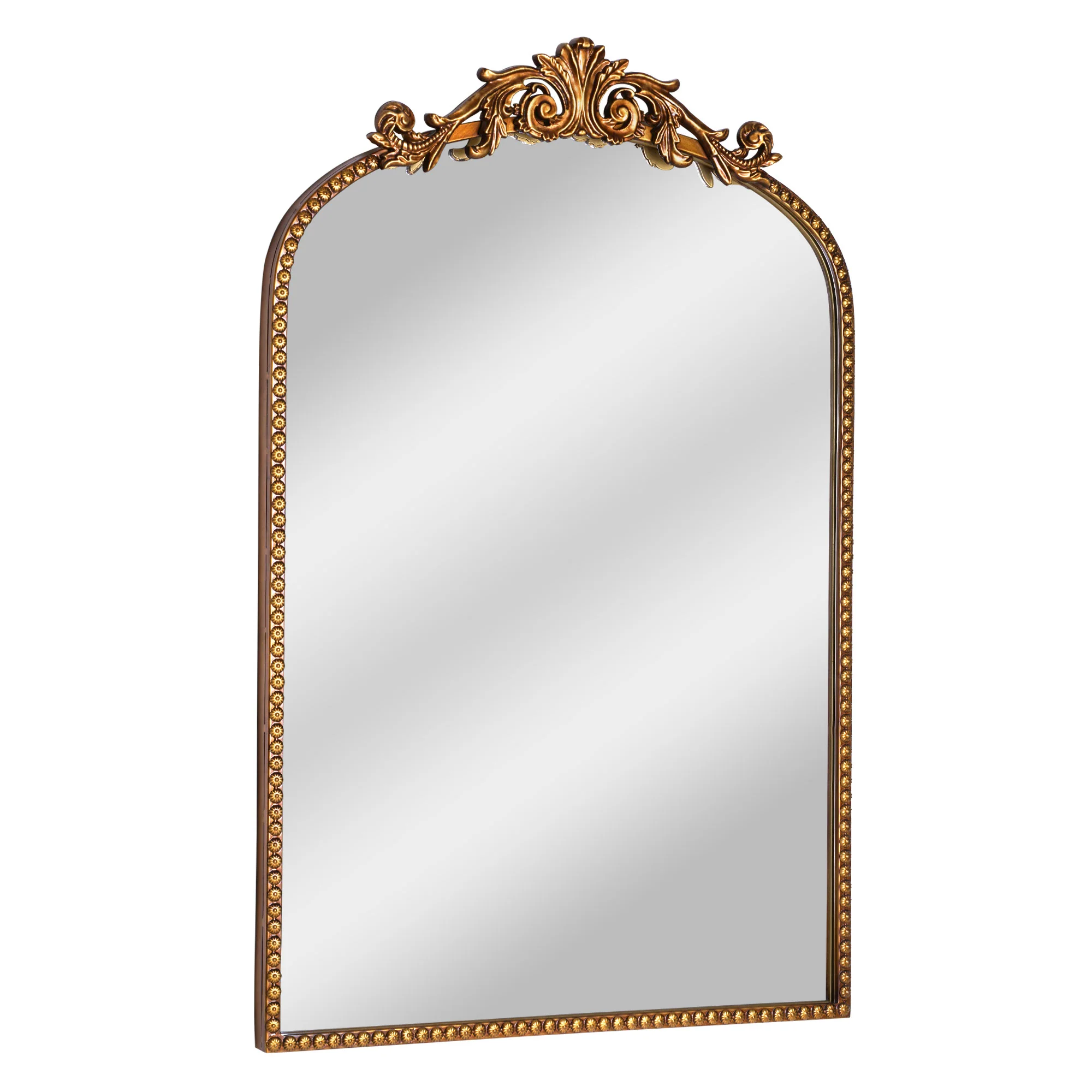 Crystal Art Gallery 22" x 64" Black Filigree Arch Metal Full Length Floor Leaner Mirror - Image 10