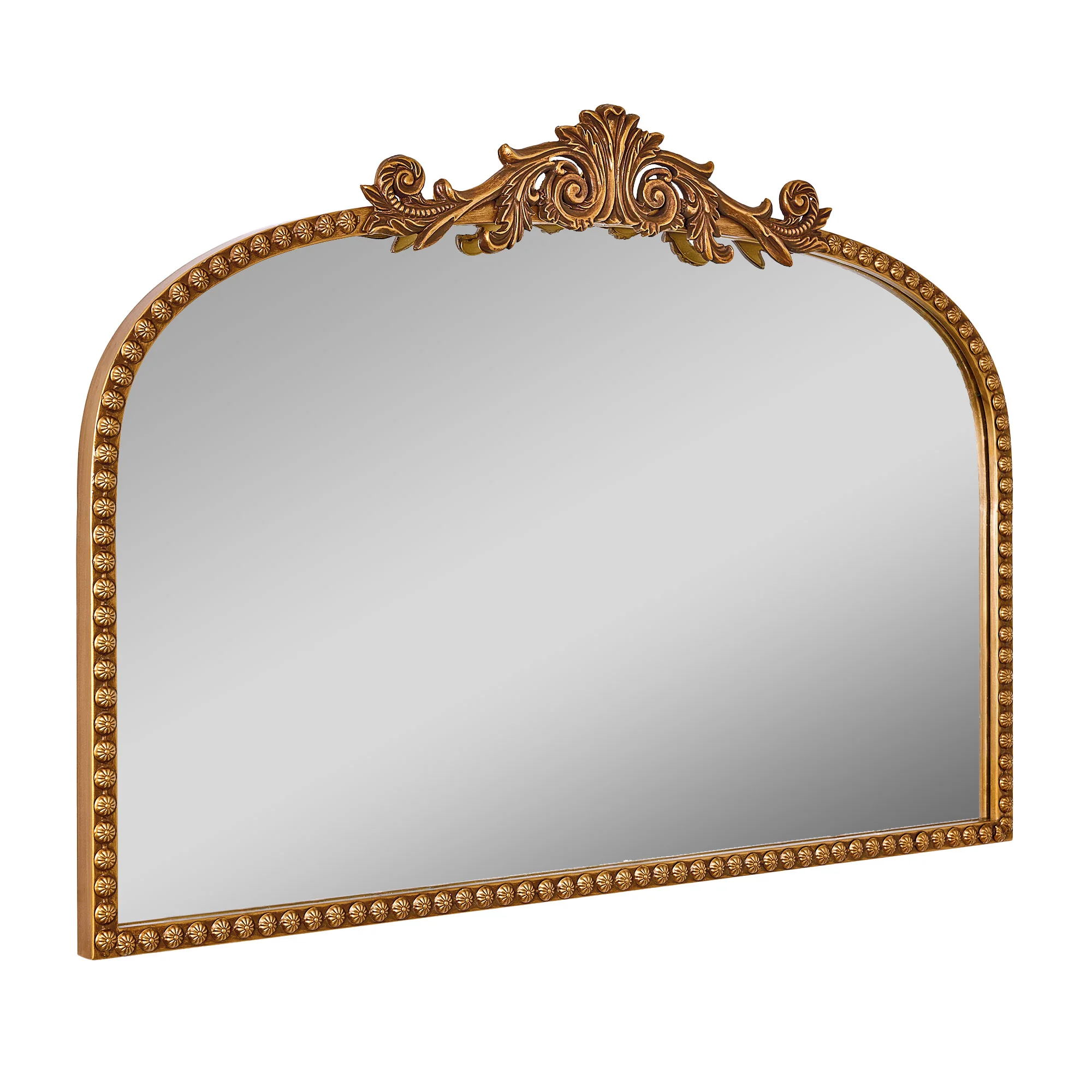 Crystal Art Gallery 22" x 64" Black Filigree Arch Metal Full Length Floor Leaner Mirror - Image 8