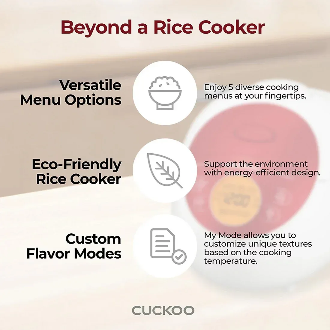 Cuckoo 3-Cup / 6-Cup Micom Rice Cooker and Warmer with Nonstick Inner Pot - Image 3
