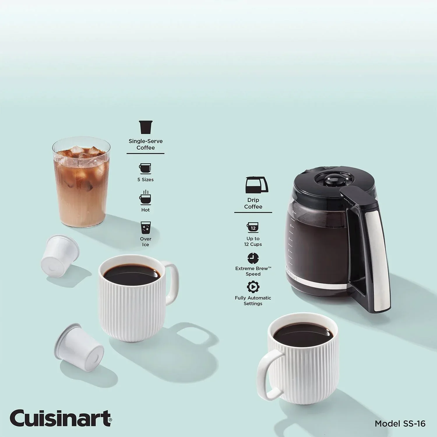 Cuisinart 2-in-1 Coffeemaker, 12 Cup Capacity, Single Serve, Hot or Iced - Image 8