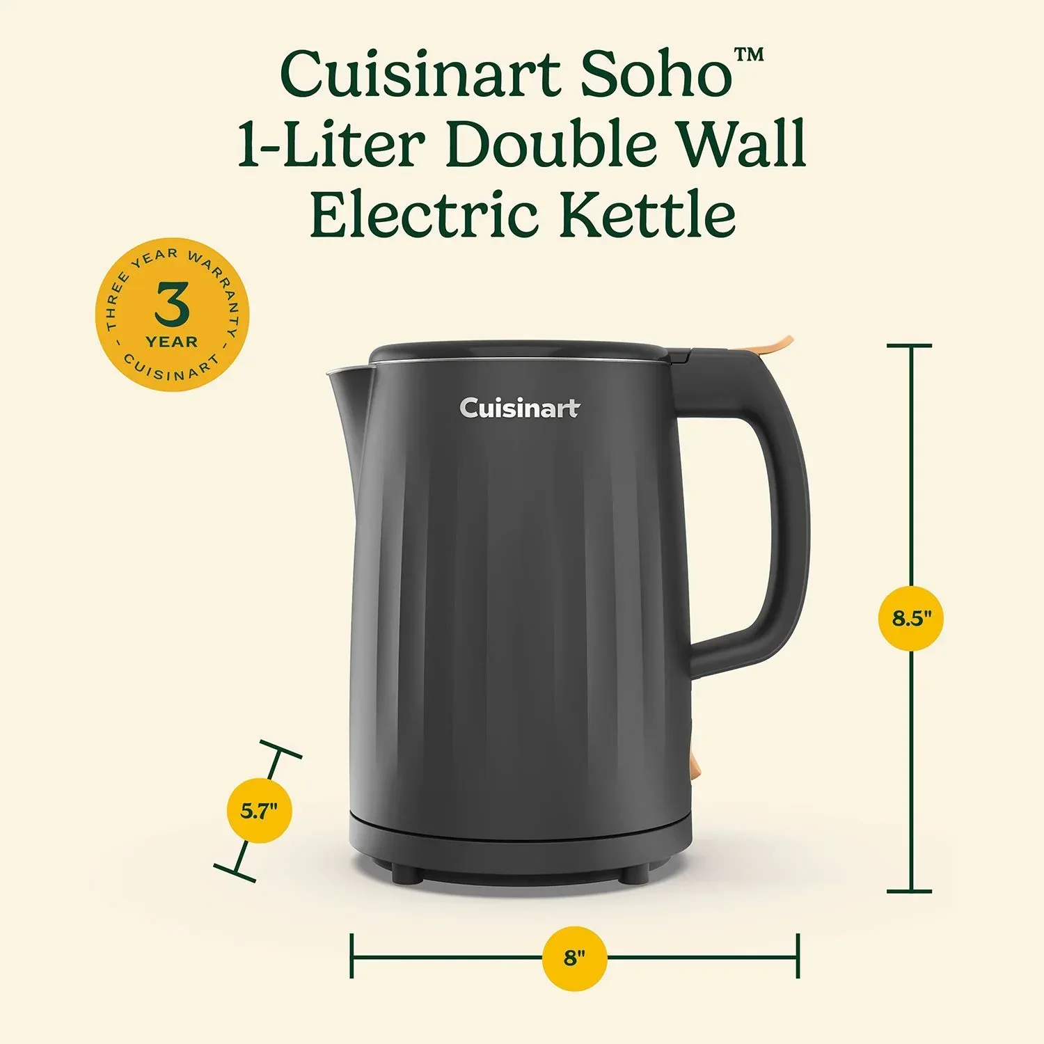 Cuisinart Soho 1-Liter Double-Wall Electric Kettle with Cord Storage - Image 18