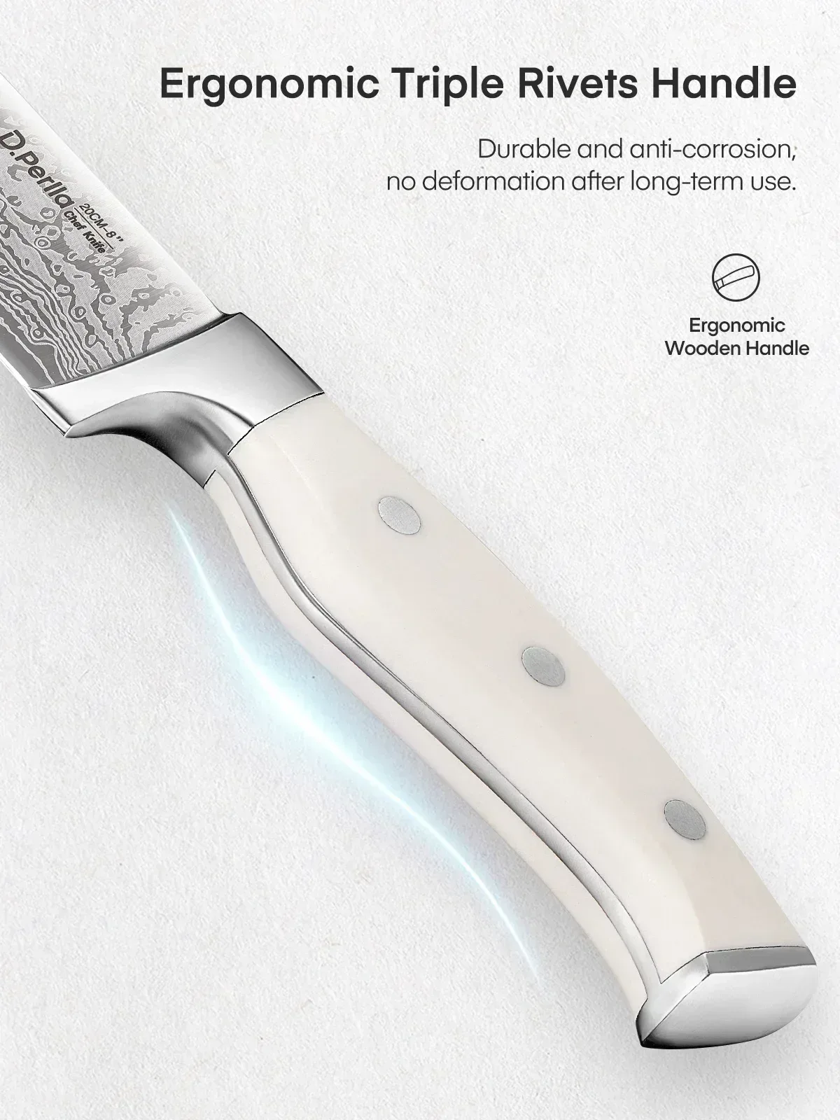 D.Perlla Knife Set, 14 Pcs Kitchen Knives Set with Built-in Sharpener, Stainless Steel Knife Set with Block - Image 22