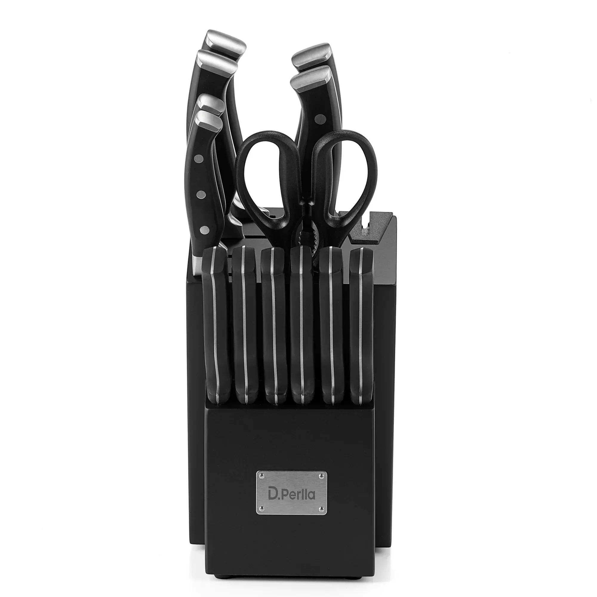 D.Perlla Knife Set, 14 Pcs Kitchen Knives Set with Built-in Sharpener, Stainless Steel Knife Set with Block - Image 9