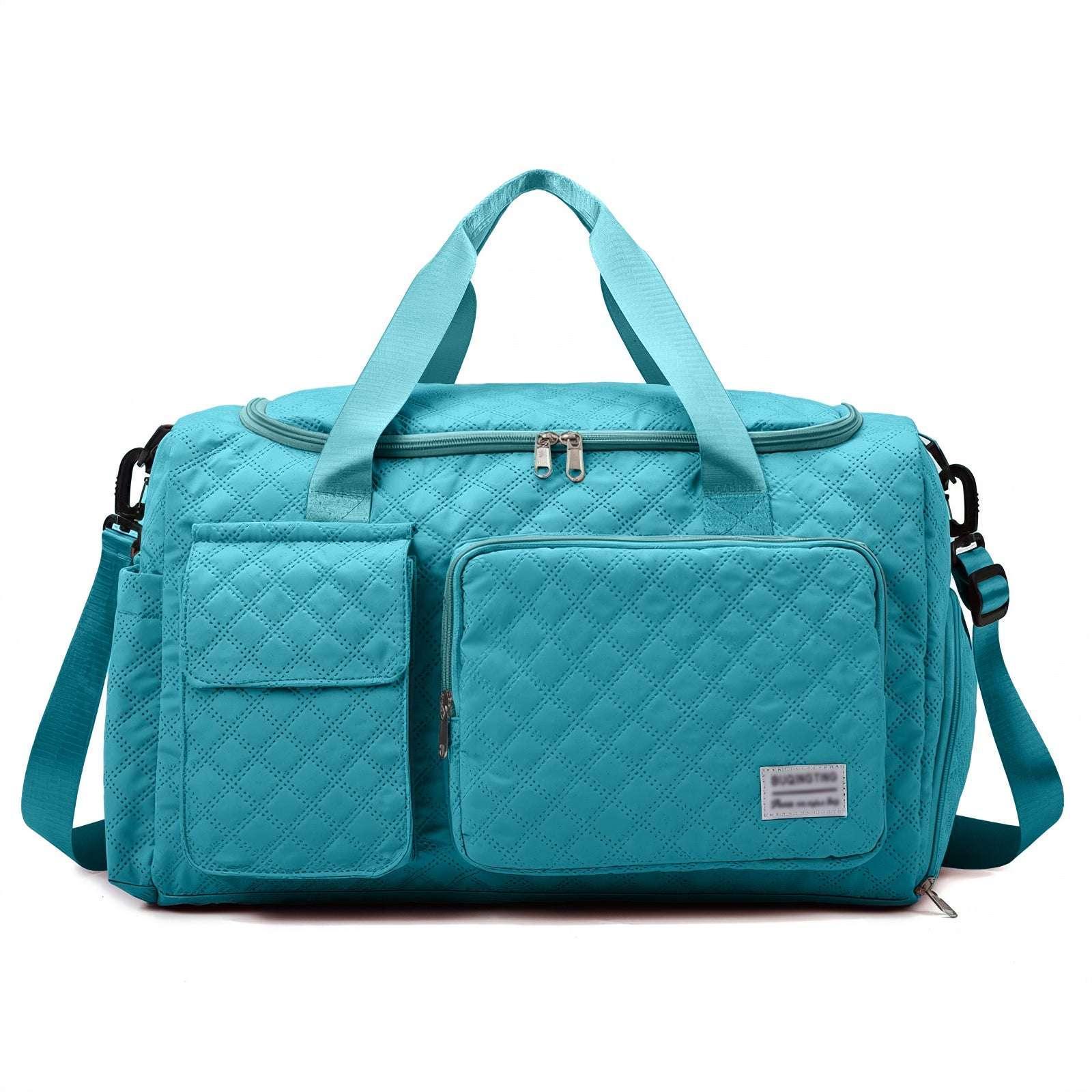 DAKIMOE Travel Duffle Bag for Women Men, Weekender Bags Carry on Gym Bag with Wet Pocket/Adjustable Strap/Shoe Compartment, Foldable Waterproof Overnight Tote Bag for Plane Sports Dance, Black - Image 10