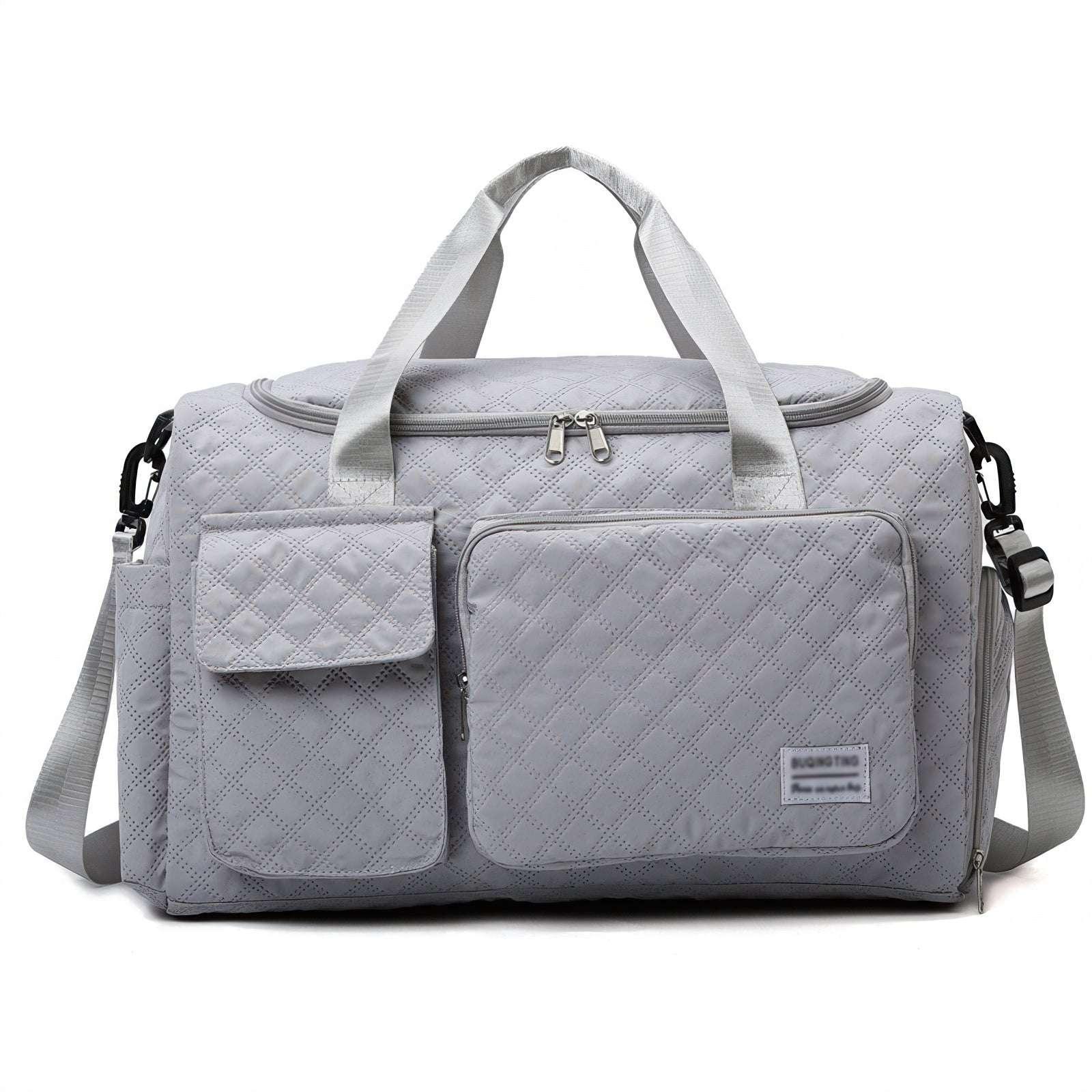 DAKIMOE Travel Duffle Bag for Women Men, Weekender Bags Carry on Gym Bag with Wet Pocket/Adjustable Strap/Shoe Compartment, Foldable Waterproof Overnight Tote Bag for Plane Sports Dance, Black - Image 11