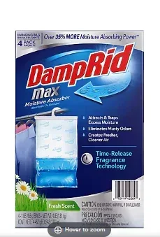 DampRid Max 4-Pack Fresh Scent Moisture Absorbing Hanging Bags