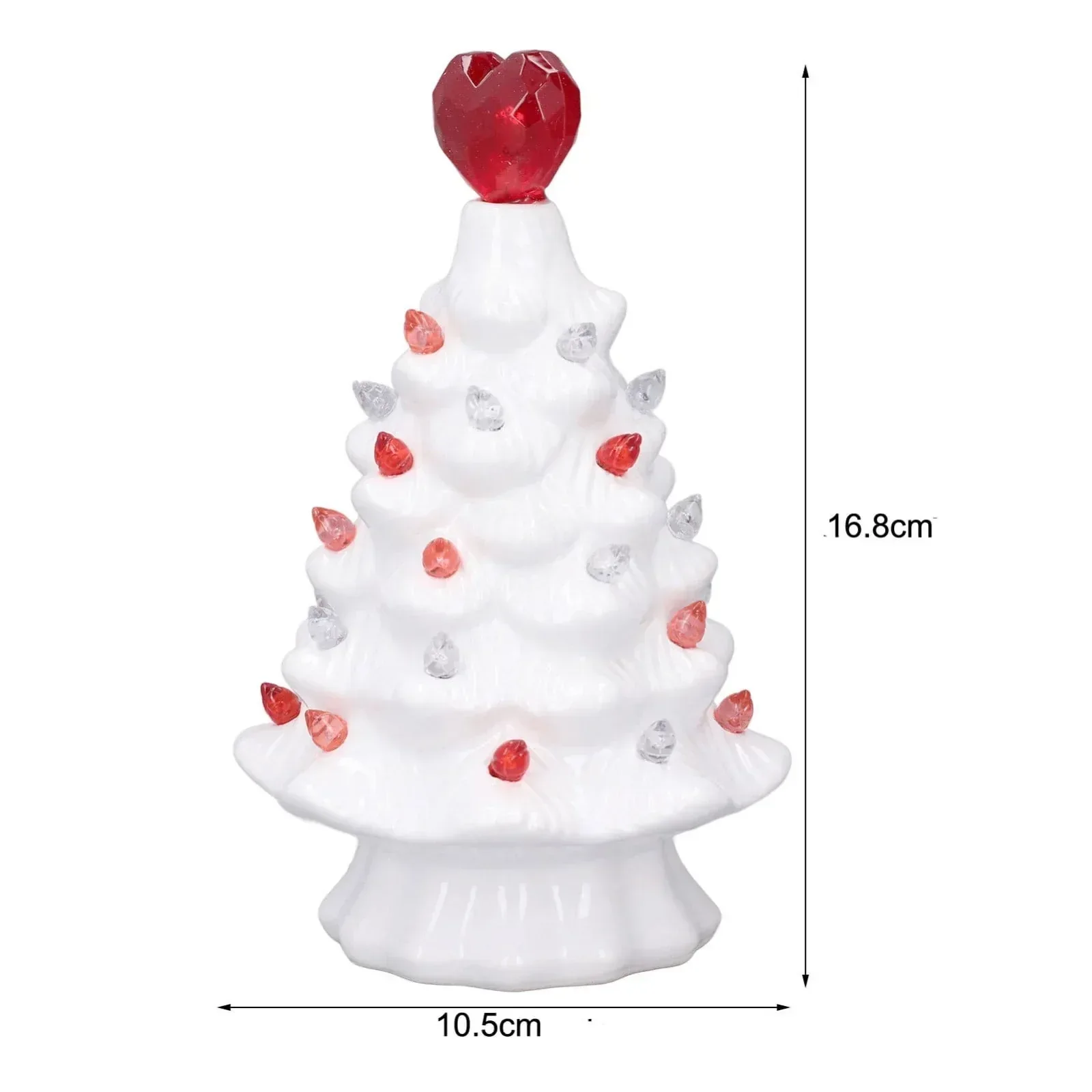 Danhjin Ceramic Valentine Tree LED Decor 6.3 in With Battery Case for Valentine's Day Home Decoration - Image 2