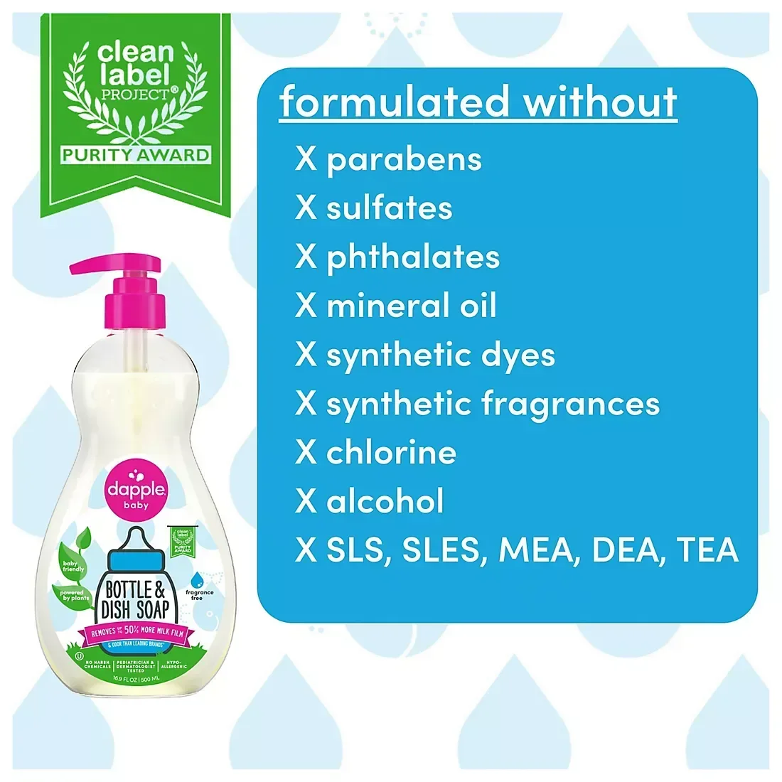 Dapple Bottle & Dish Soap Fragrance-Free Bundle, 2 pk. - Image 3