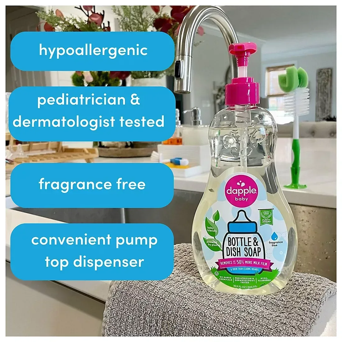 Dapple Bottle & Dish Soap Fragrance-Free Bundle, 2 pk. - Image 4