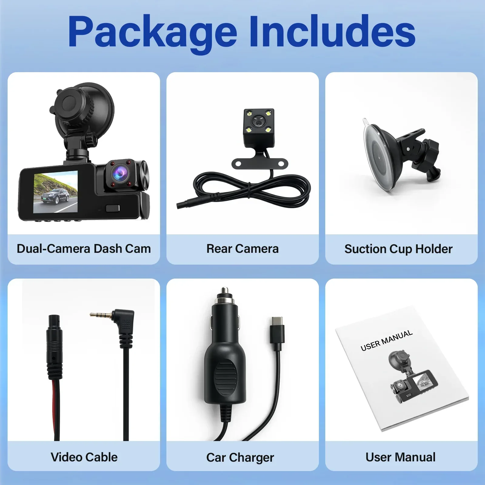 Dash Cam Front and Rear, 1080P Dash Camera for Cars, Bluetooth Car Camera, Built-in Wi-Fi, Night Vision, GPS, Parking Mode - Image 7