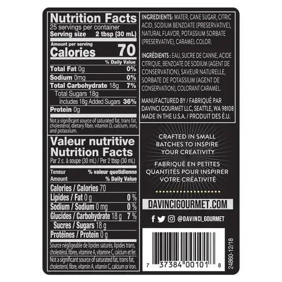 DaVinci Classic Syrup, Vanilla, 25.4 oz - Image 2