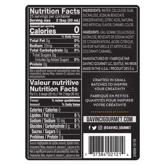 DaVinci Sugar Free Caramel Syrup, 25.4 oz - Image 2