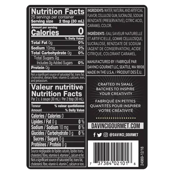 DaVinci Sugar Free Syrup, Vanilla, 25.4 oz - Image 2