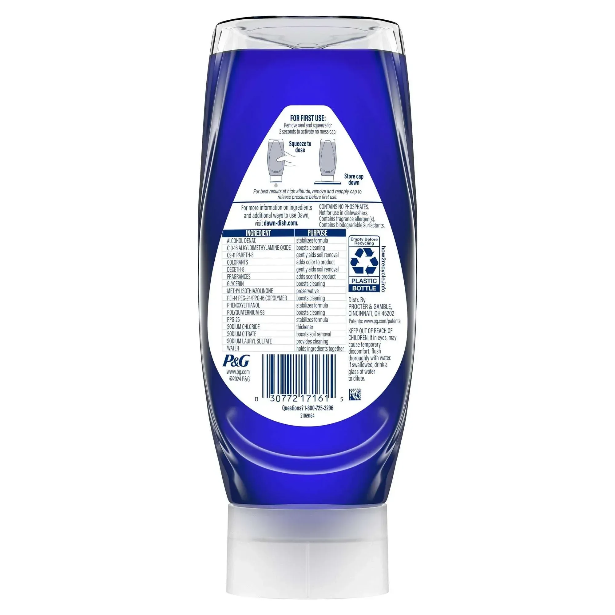 Dawn Platinum Plus PowerSuds Liquid Dish Soap, 13.6 oz. EZ-Squeeze Bottle - Image 8