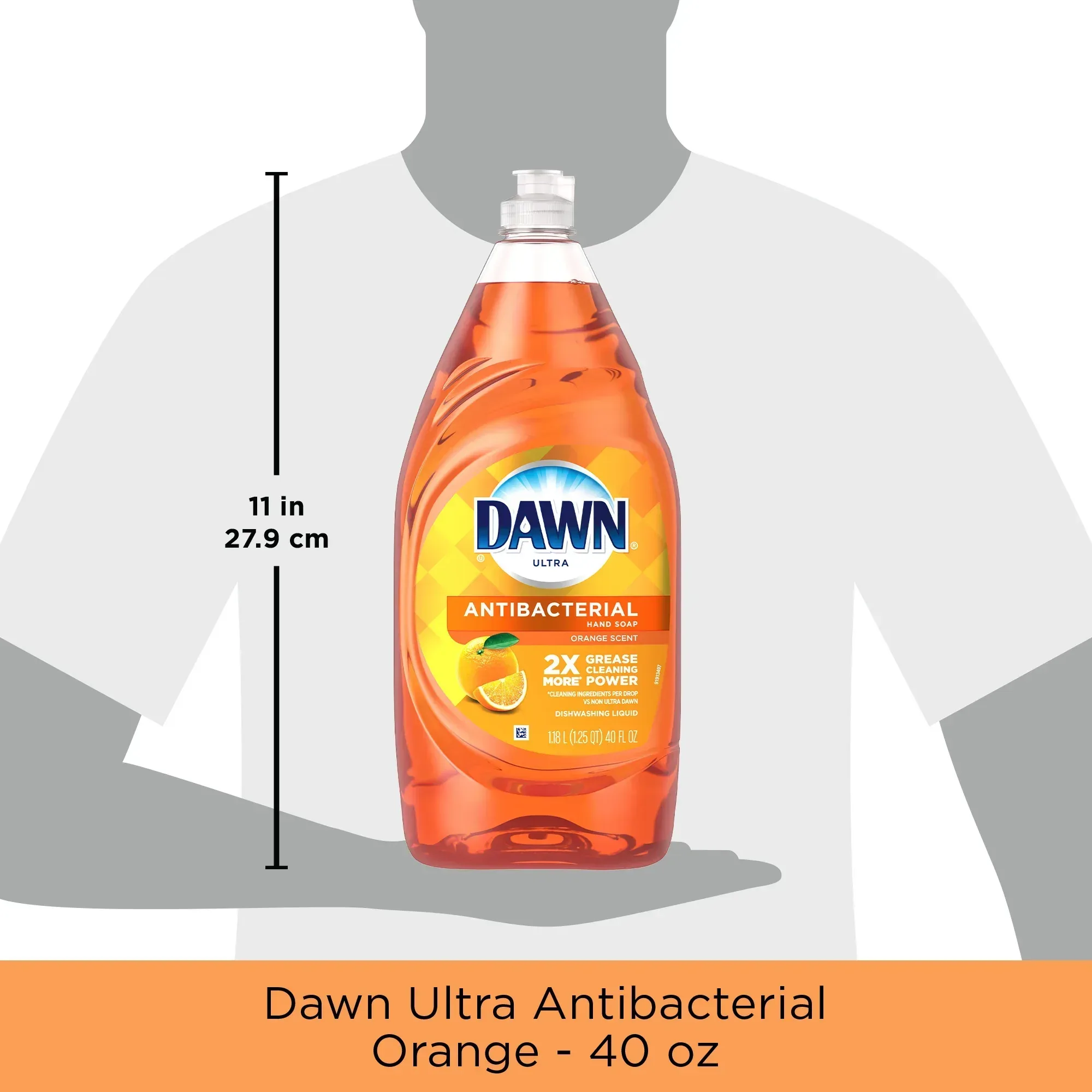 Dawn Ultra Antibacterial Liquid Dish Soap, Orange Scent, 40 Fl Oz - Image 2