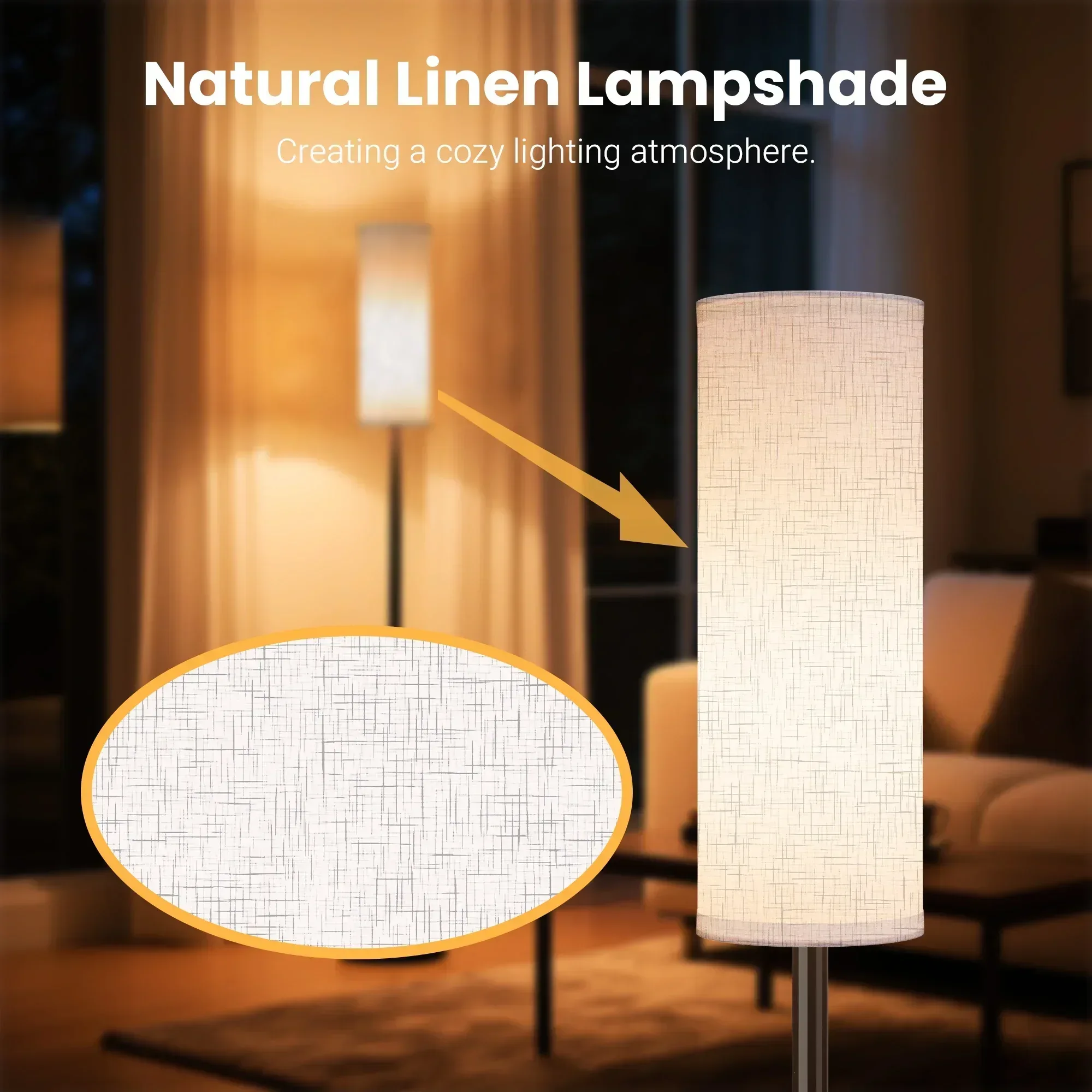 DAYBETTER LED Floor Lamp, with Remote Control, 3000K-6000K Stepless Dimming, 9W LED Bulbs, Standing Lamps for Living Room, Bedroom, Office - Image 3