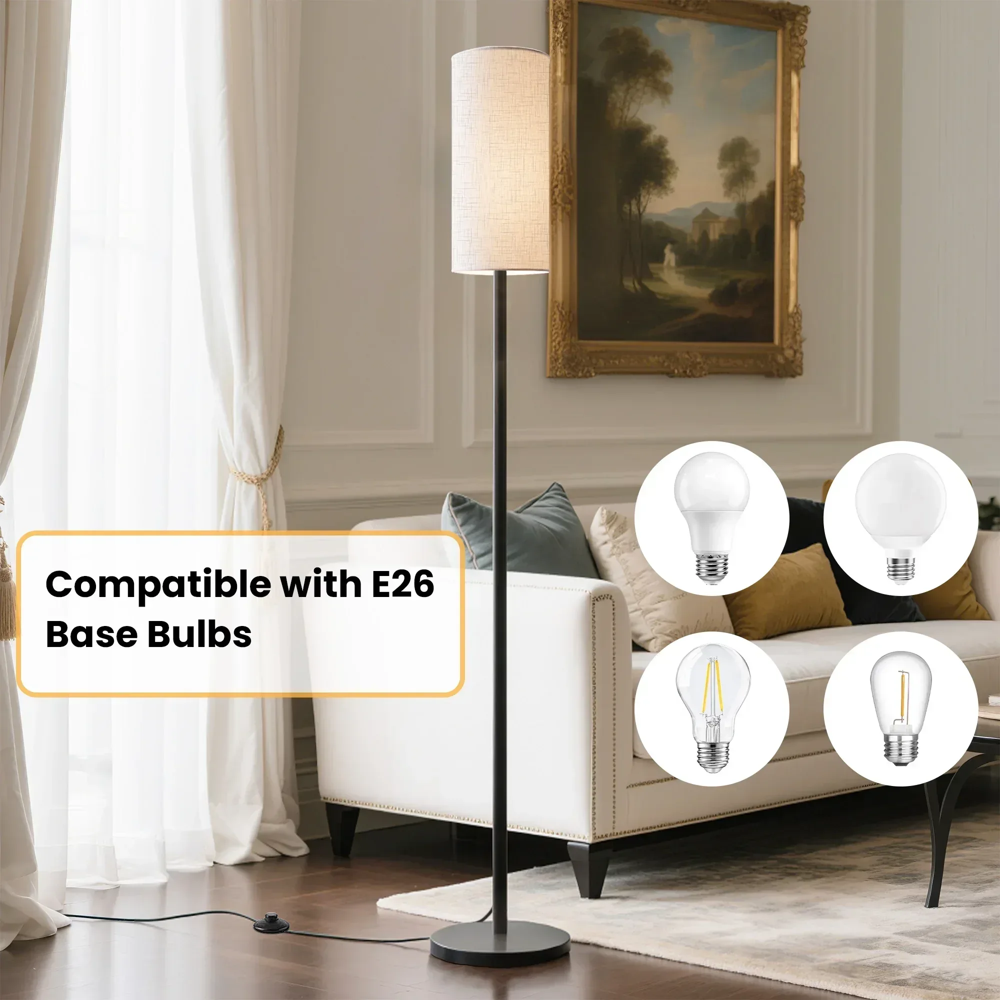 DAYBETTER LED Floor Lamp, with Remote Control, 3000K-6000K Stepless Dimming, 9W LED Bulbs, Standing Lamps for Living Room, Bedroom, Office - Image 9
