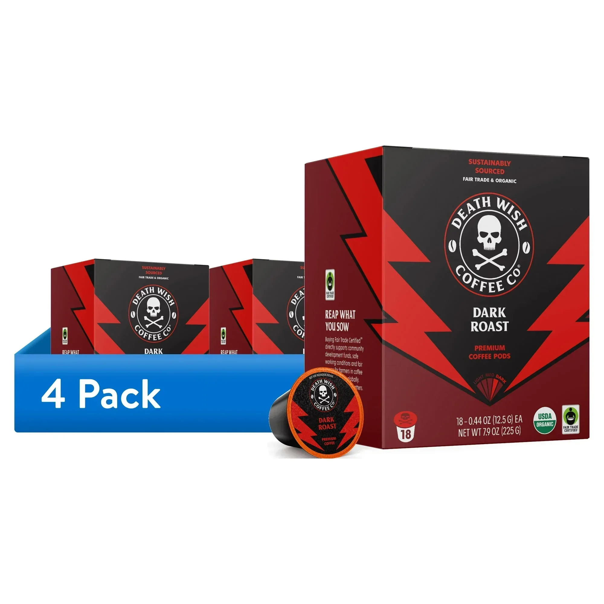 Death Wish Coffee, Organic and Fair Trade, Dark Roast, Single-Serve Coffee Pods, 18 Count - Image 6