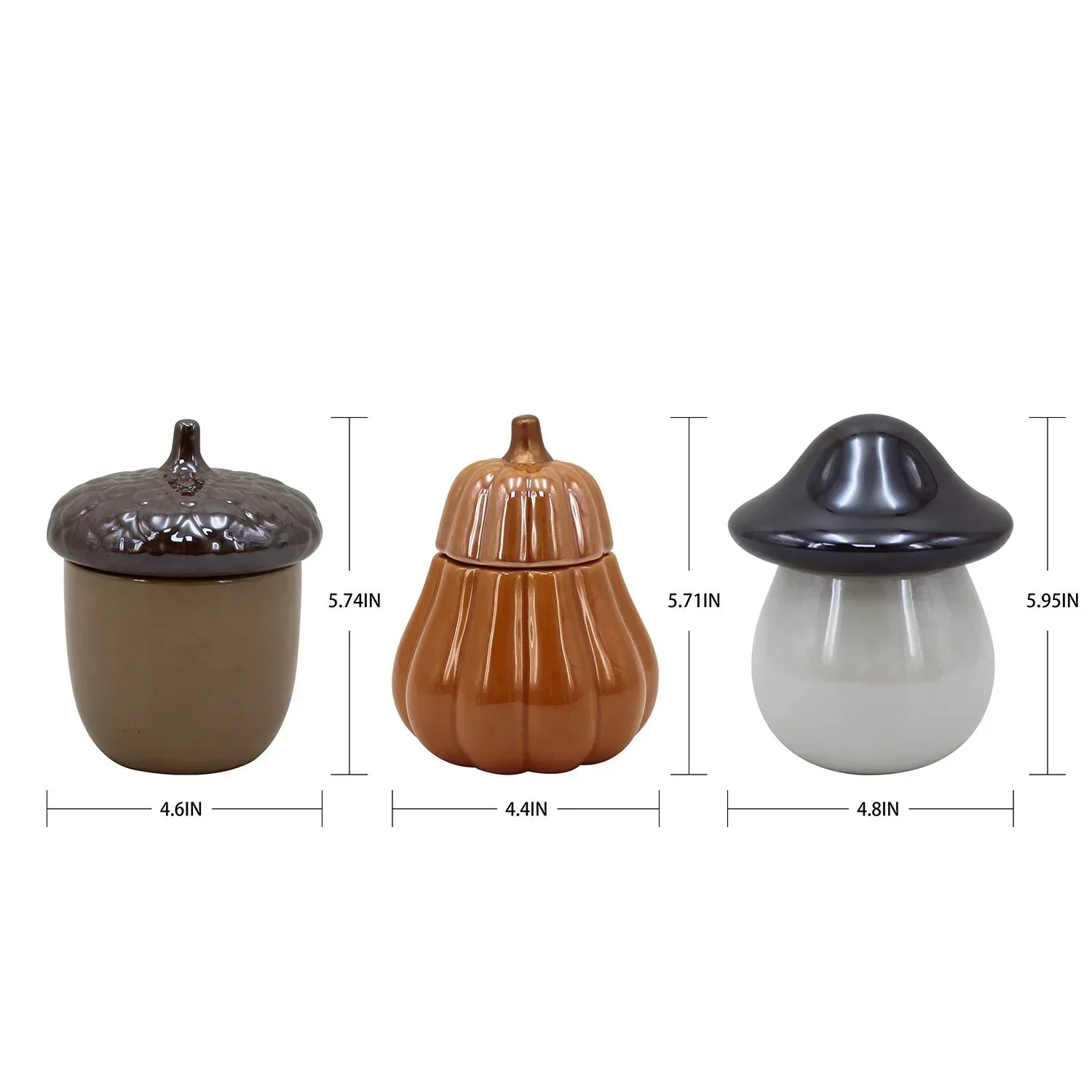 Decorative Ceramic 10 oz. Harvest Candles, 3 pk. - Image 2