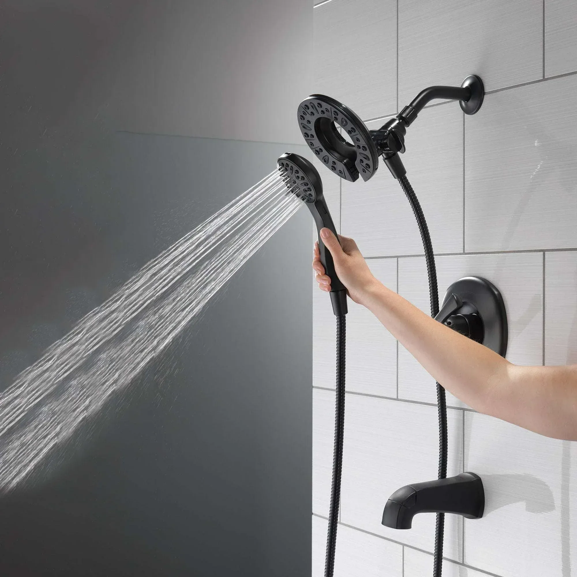 Delta Larkin Bathtub & Shower Faucet with In2ition Shower Head - Image 3