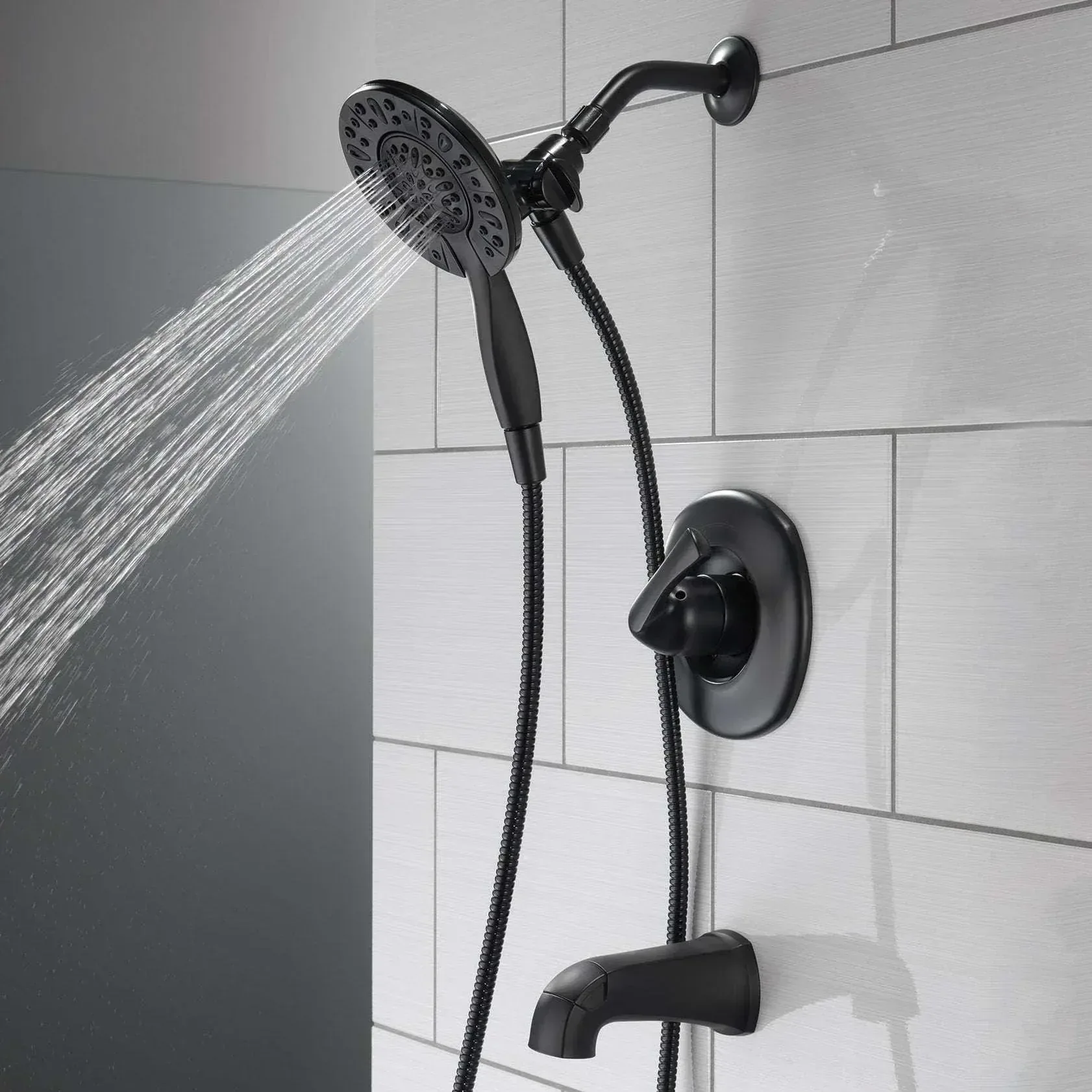 Delta Larkin Bathtub & Shower Faucet with In2ition Shower Head - Image 4
