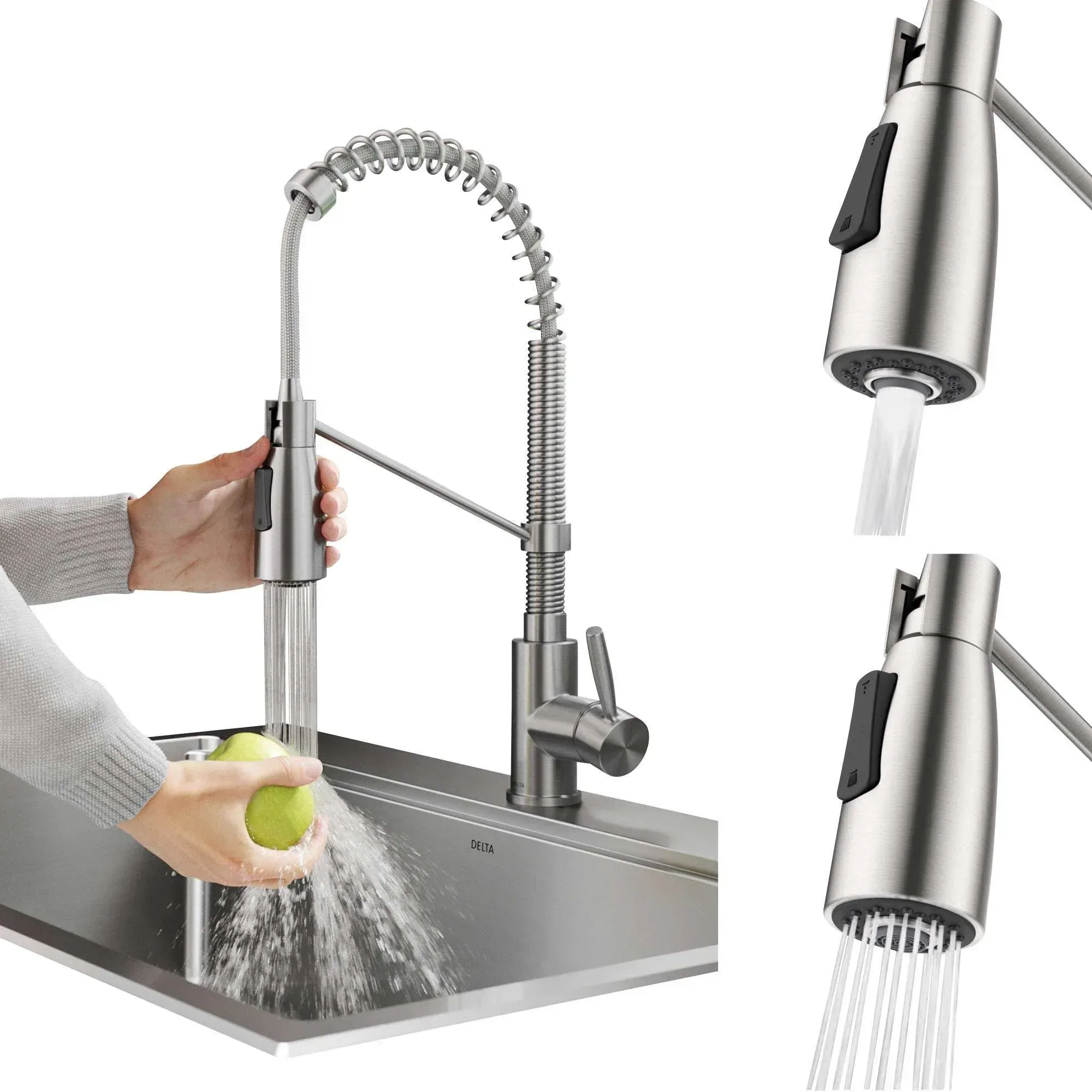 Delta Pull-down High Arc Single Handle Kitchen Faucet - Image 6