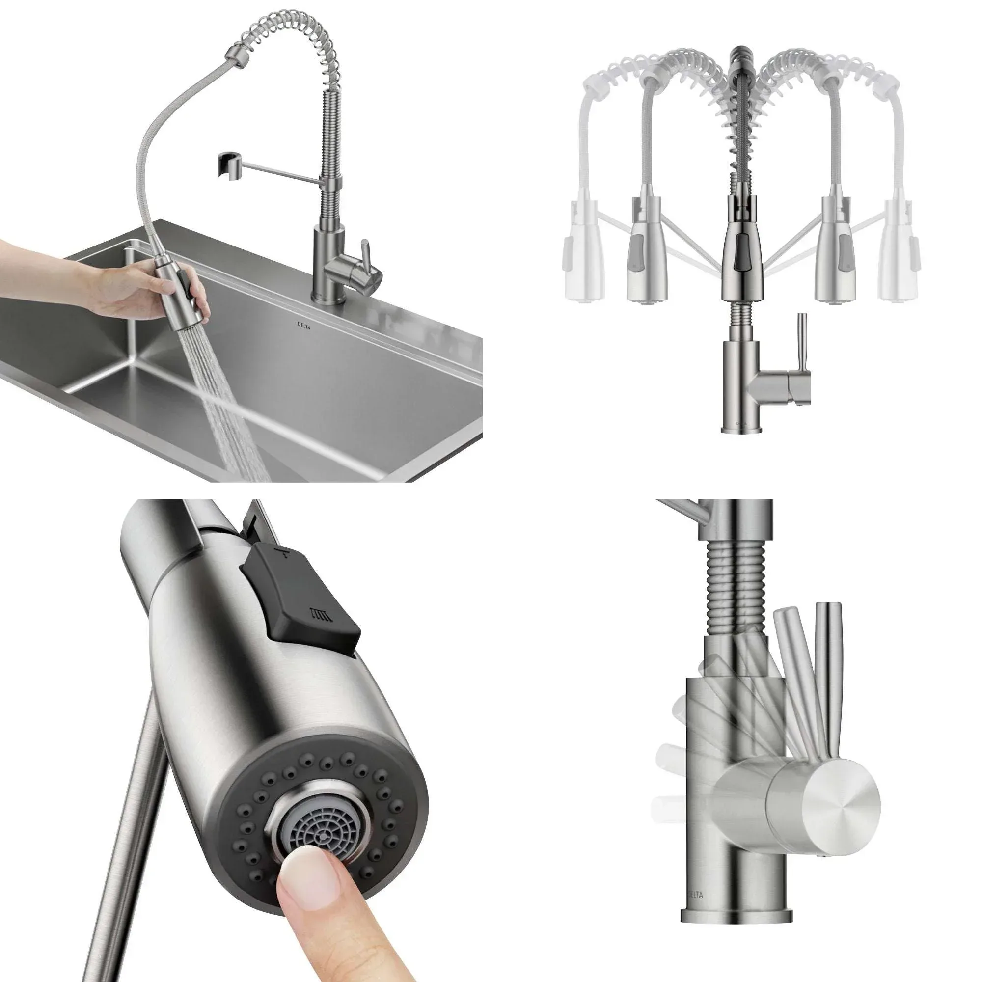 Delta Pull-down High Arc Single Handle Kitchen Faucet - Image 7