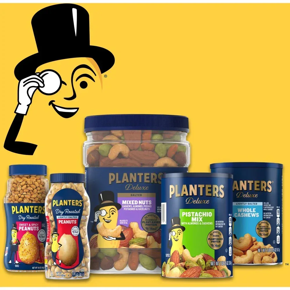 Deluxe Lightly Salted Mixed Nuts, Party Snacks, Plant-Based Protein 15.25Oz (1 Canister) - Image 5