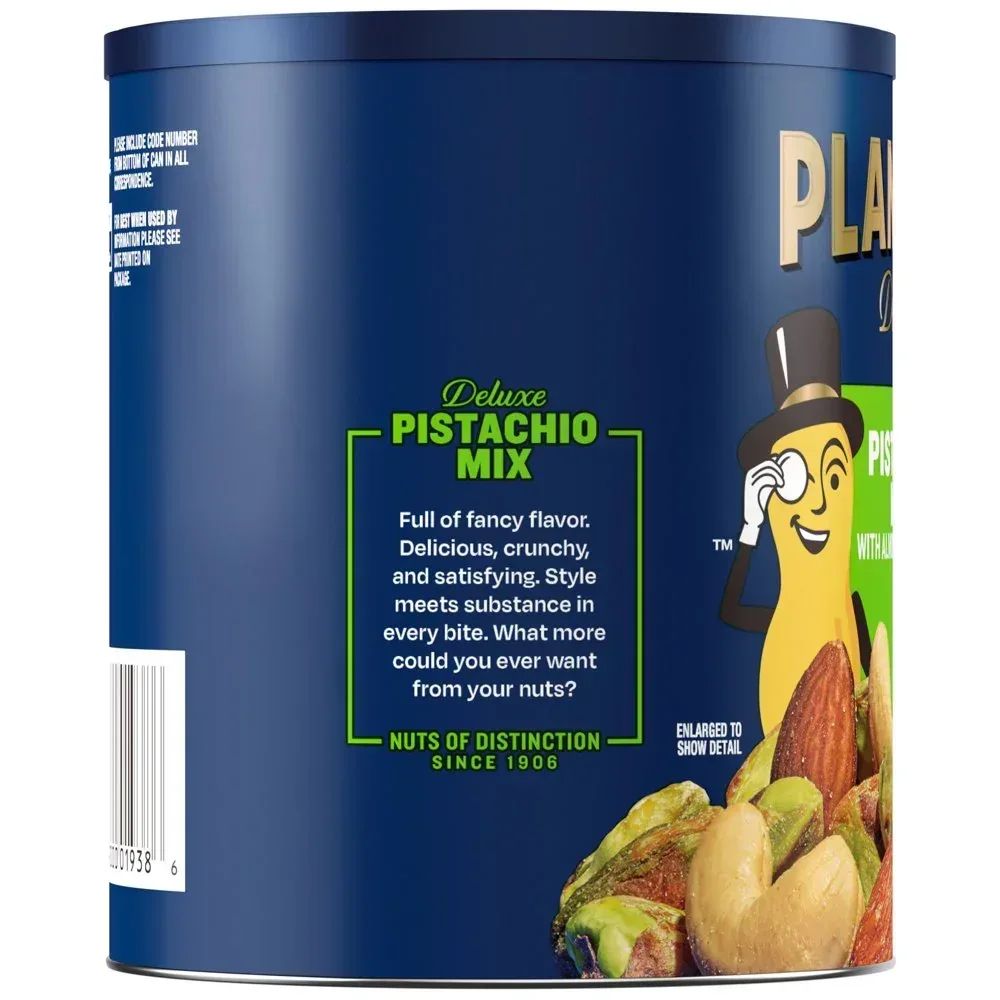 Deluxe Pistachio Mix, Party Snacks, Plant-Based Protein, 14.5 Oz Canister - Image 11