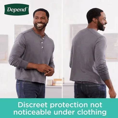 Depend Fresh Protection Adult Incontinence Underwear for Men, Large - Grey, 84 ct. - Image 2