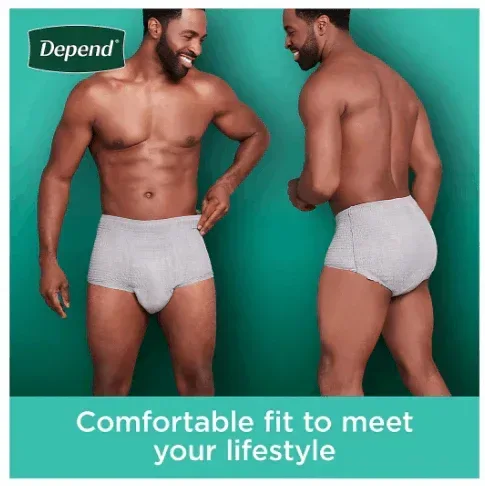 Depend Fresh Protection Adult Incontinence Underwear for Men, Large - Grey, 84 ct. - Image 3