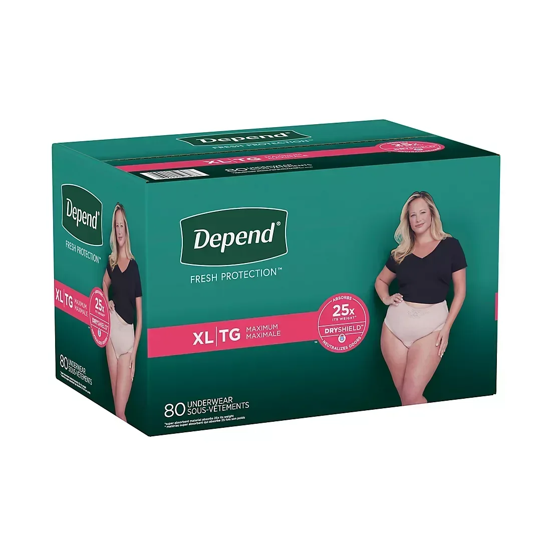 Depend Fresh Protection Adult Incontinence Underwear for Women, Extra-Large - Blush, 80 ct. - Image 3